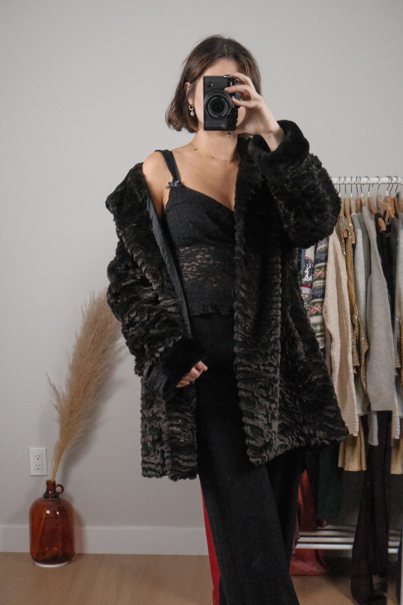Vintage x Faux Fur Patterned Jacket (8-12)