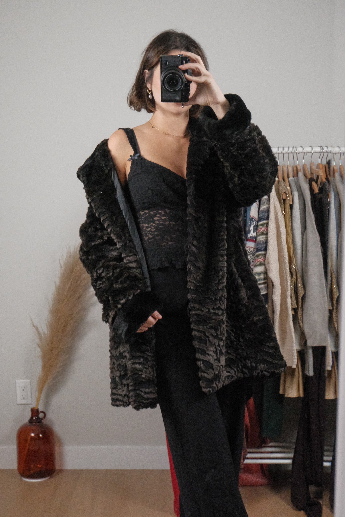 Vintage x Faux Fur Patterned Jacket (8-12)