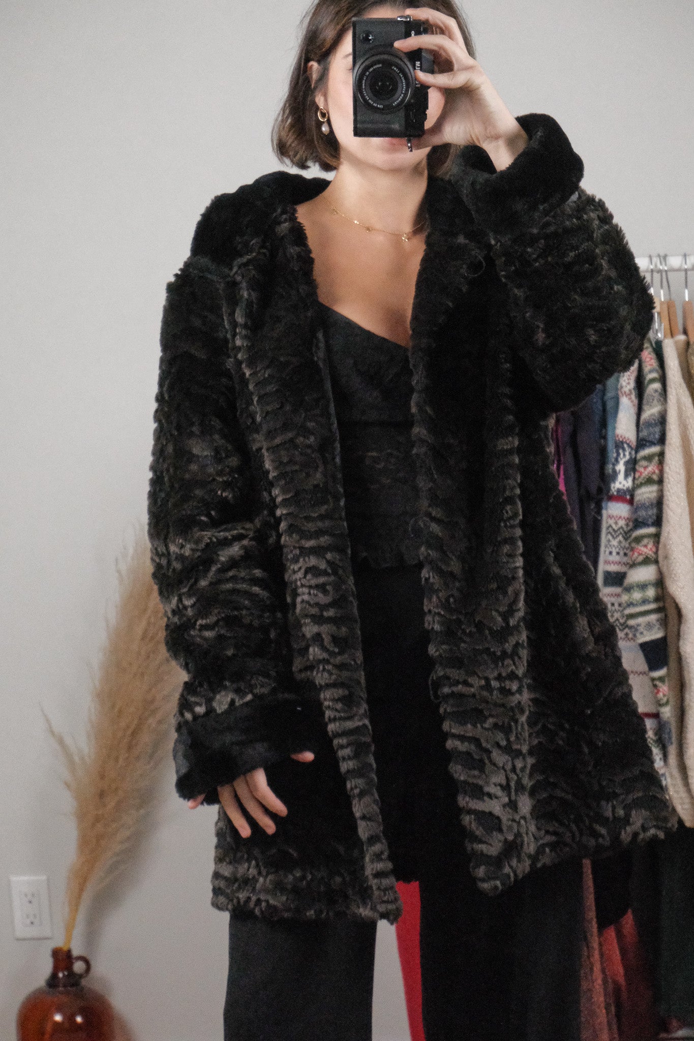 Vintage x Faux Fur Patterned Jacket (8-12)