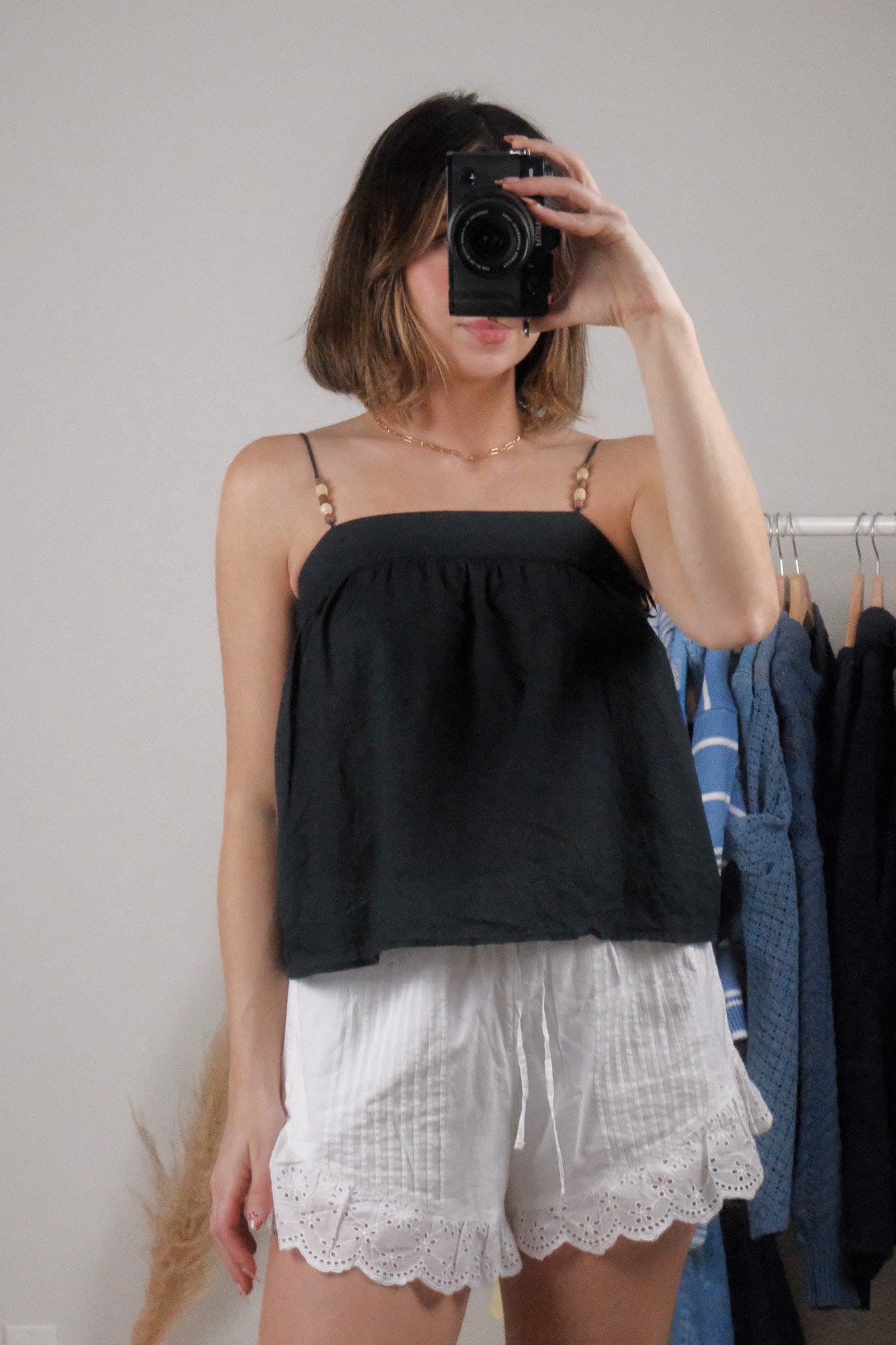 Modern x Cotton Beaded Open Back Top (XS)