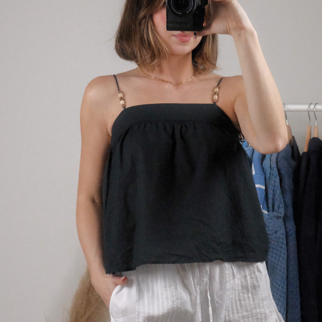 Modern x Cotton Beaded Open Back Top (XS)