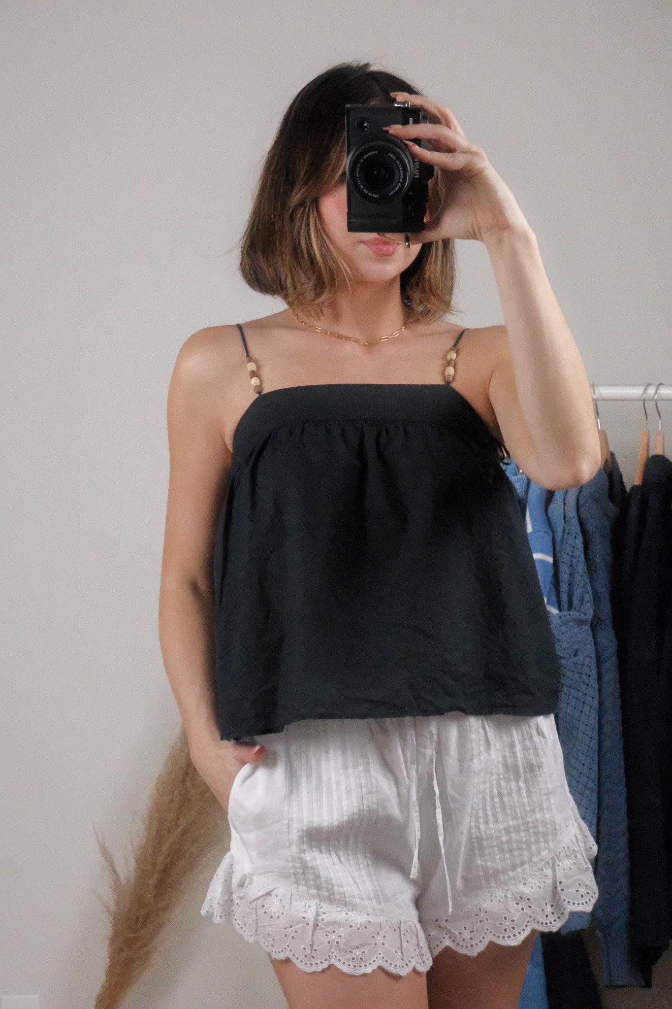 Modern x Cotton Beaded Open Back Top (XS)