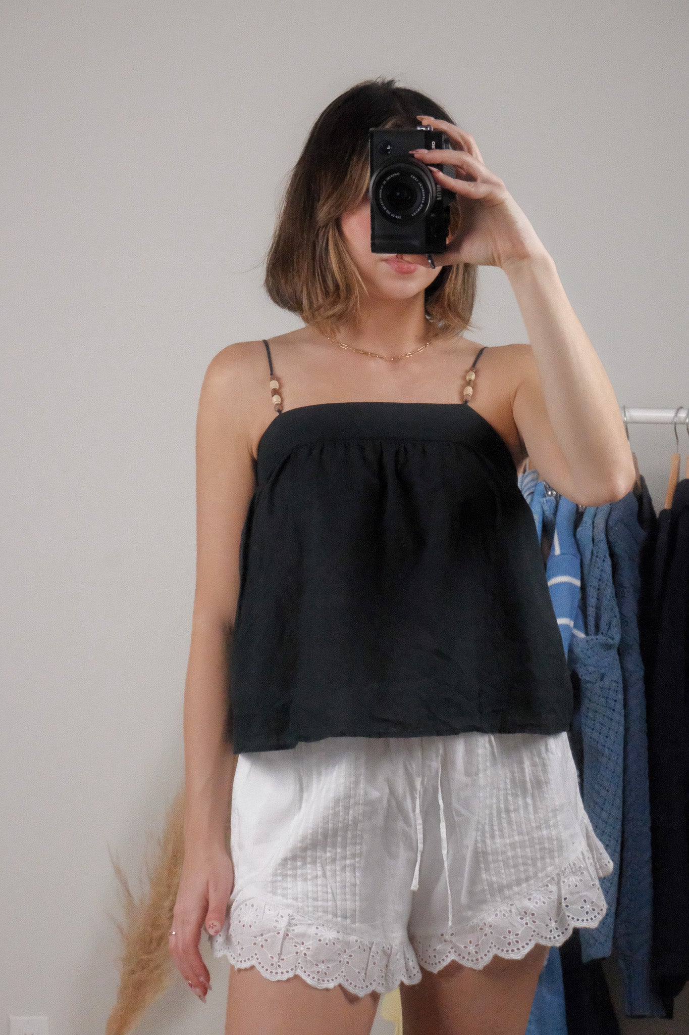 Modern x Cotton Beaded Open Back Top (XS)