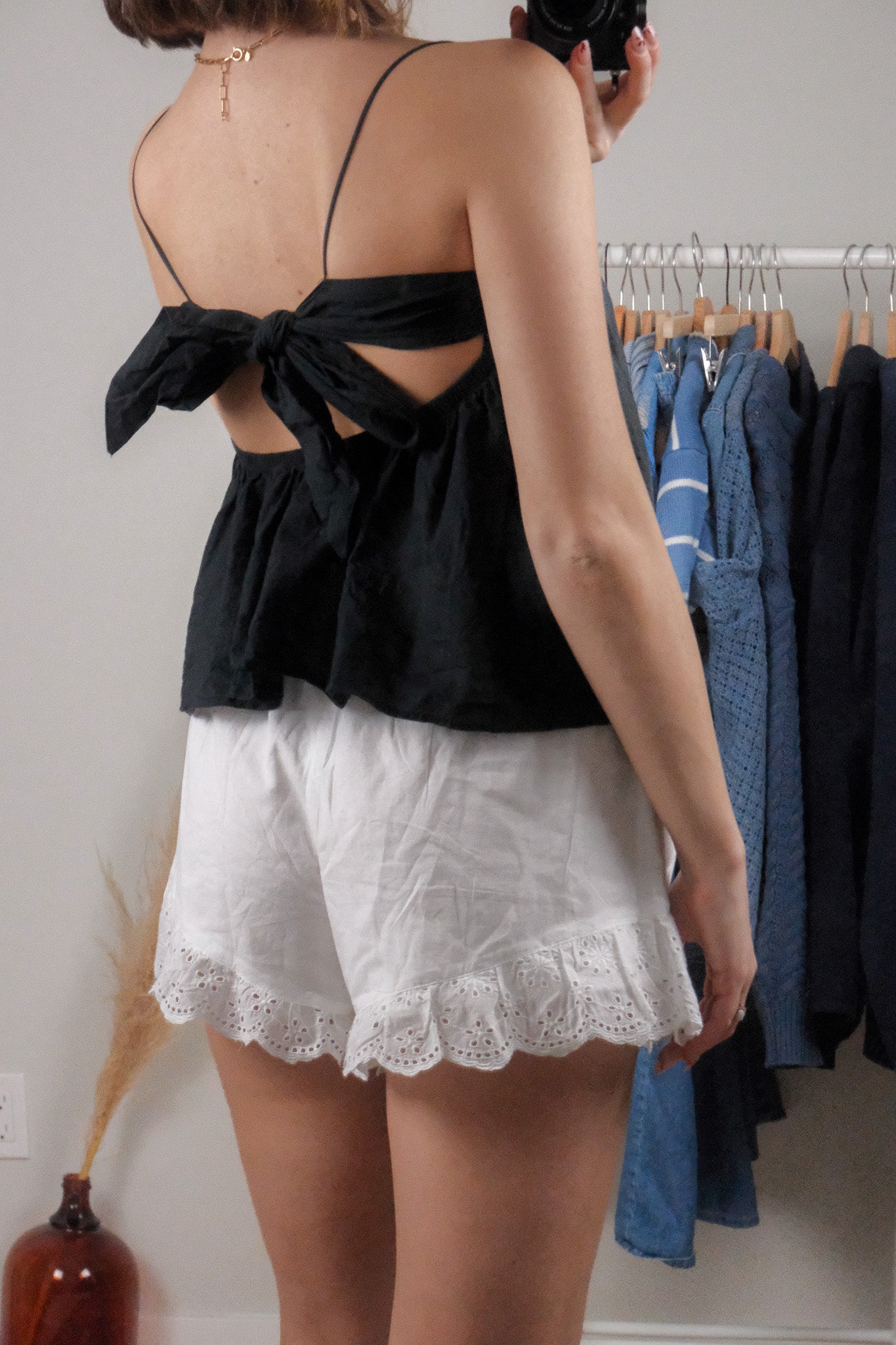 Modern x Cotton Beaded Open Back Top (XS)