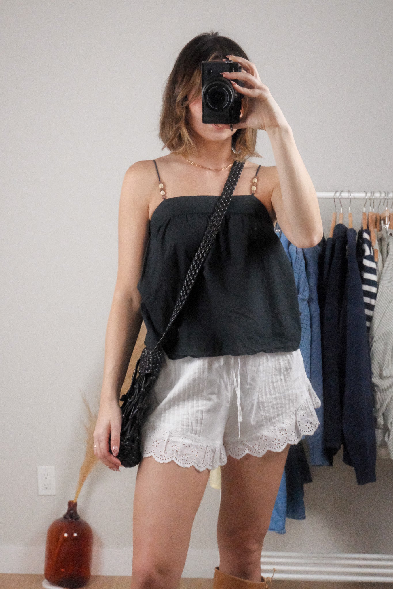 Vintage x Leather & Cotton Purse