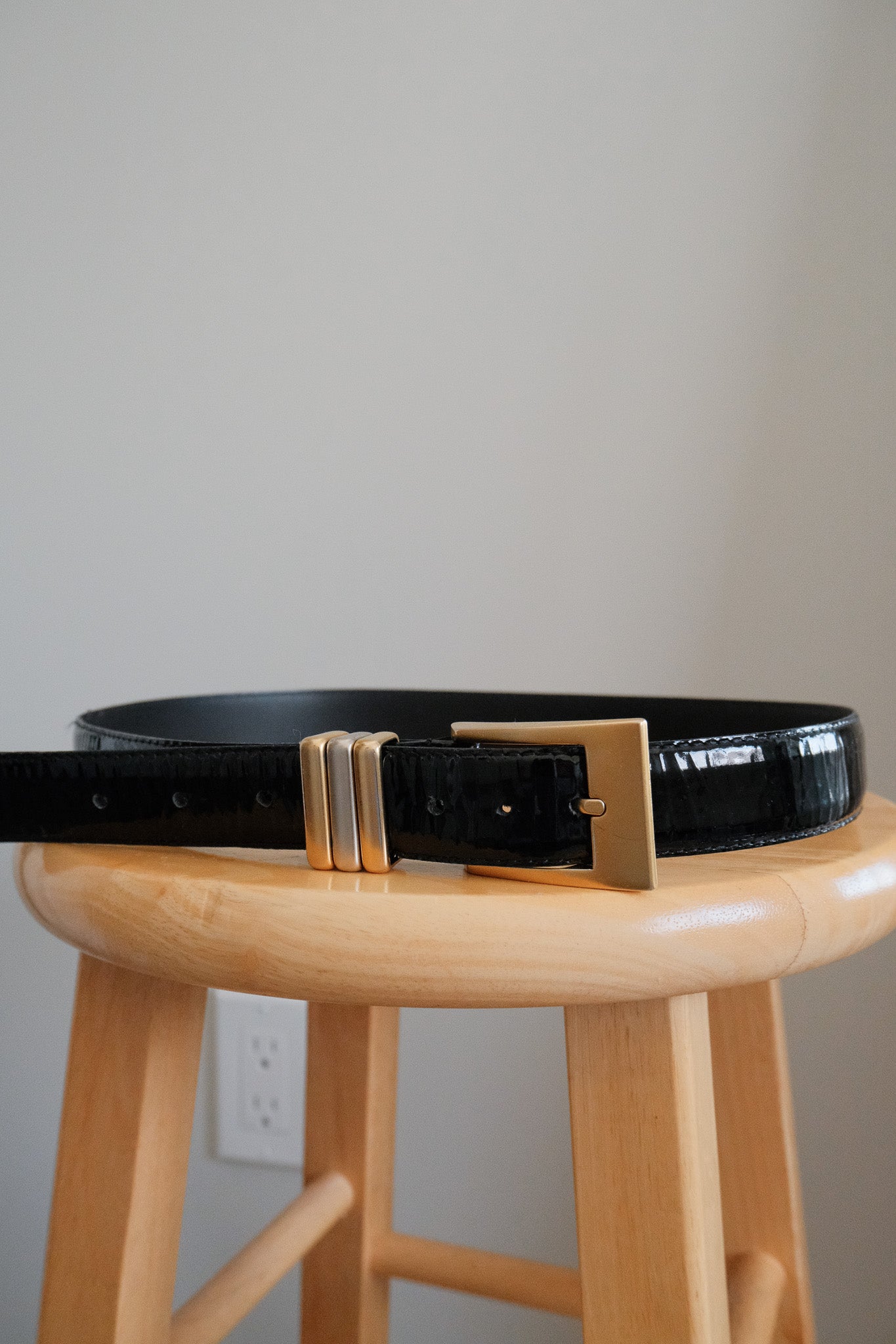 Made in Canada x Vintage x Patent Leather Belt (M/L)