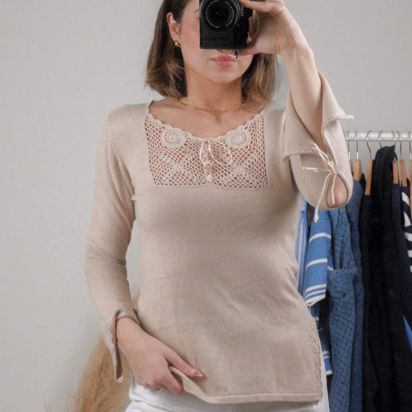 Vintage x Crochet Detail Top (XS/S)