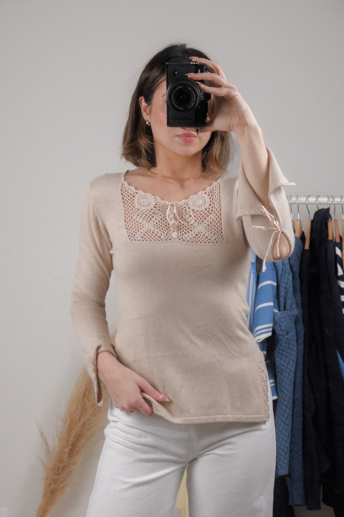 Vintage x Crochet Detail Top (XS/S)
