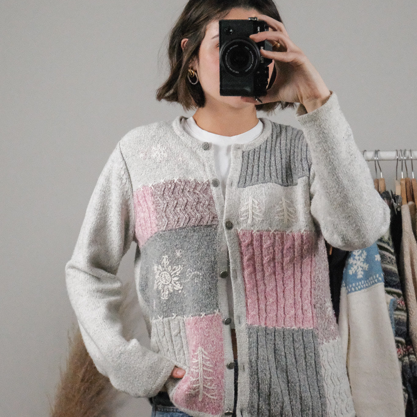 Vintage x Embroidered/Beaded Textured Cardigan (S)