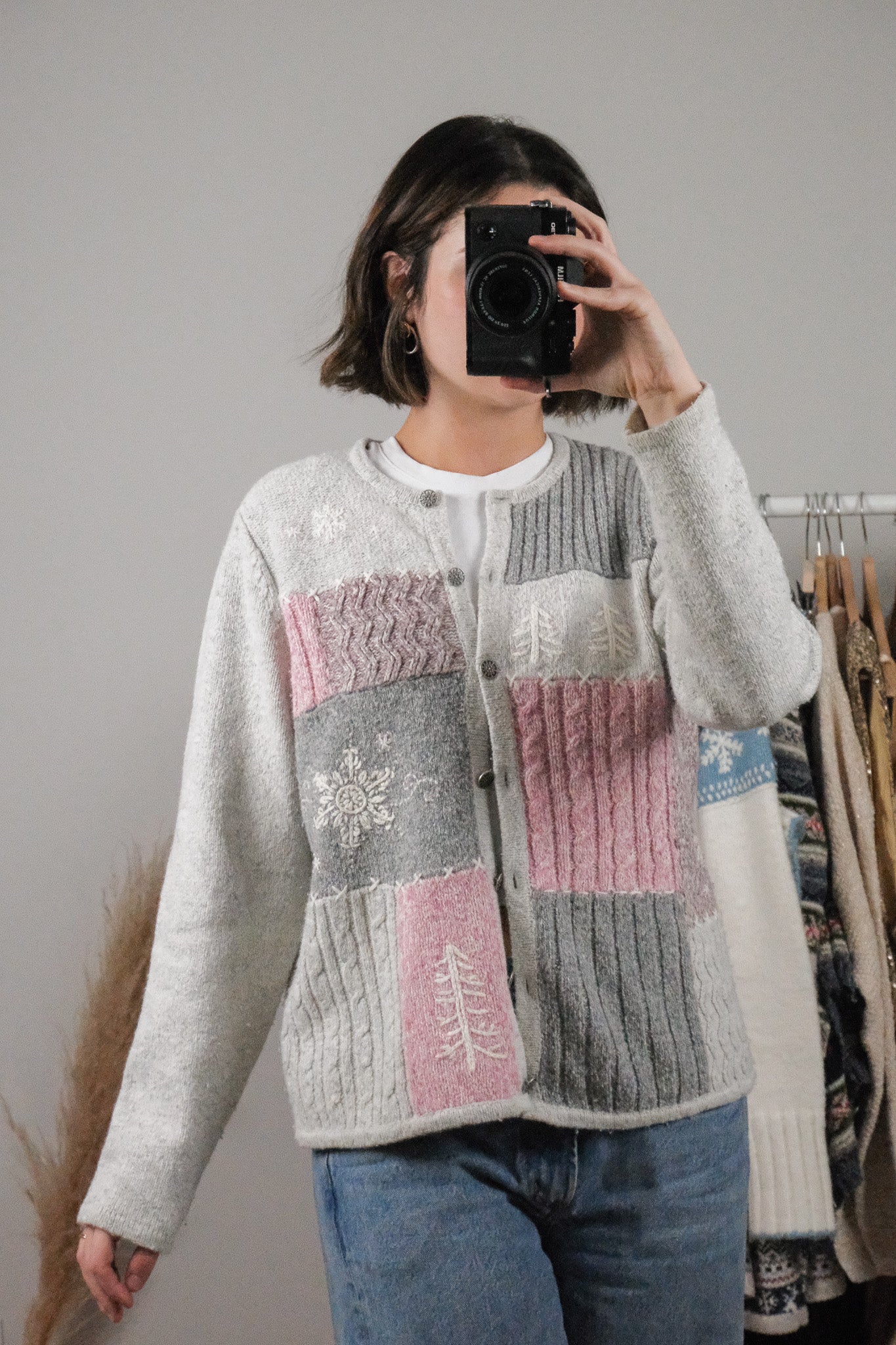 Vintage x Embroidered/Beaded Textured Cardigan (S)