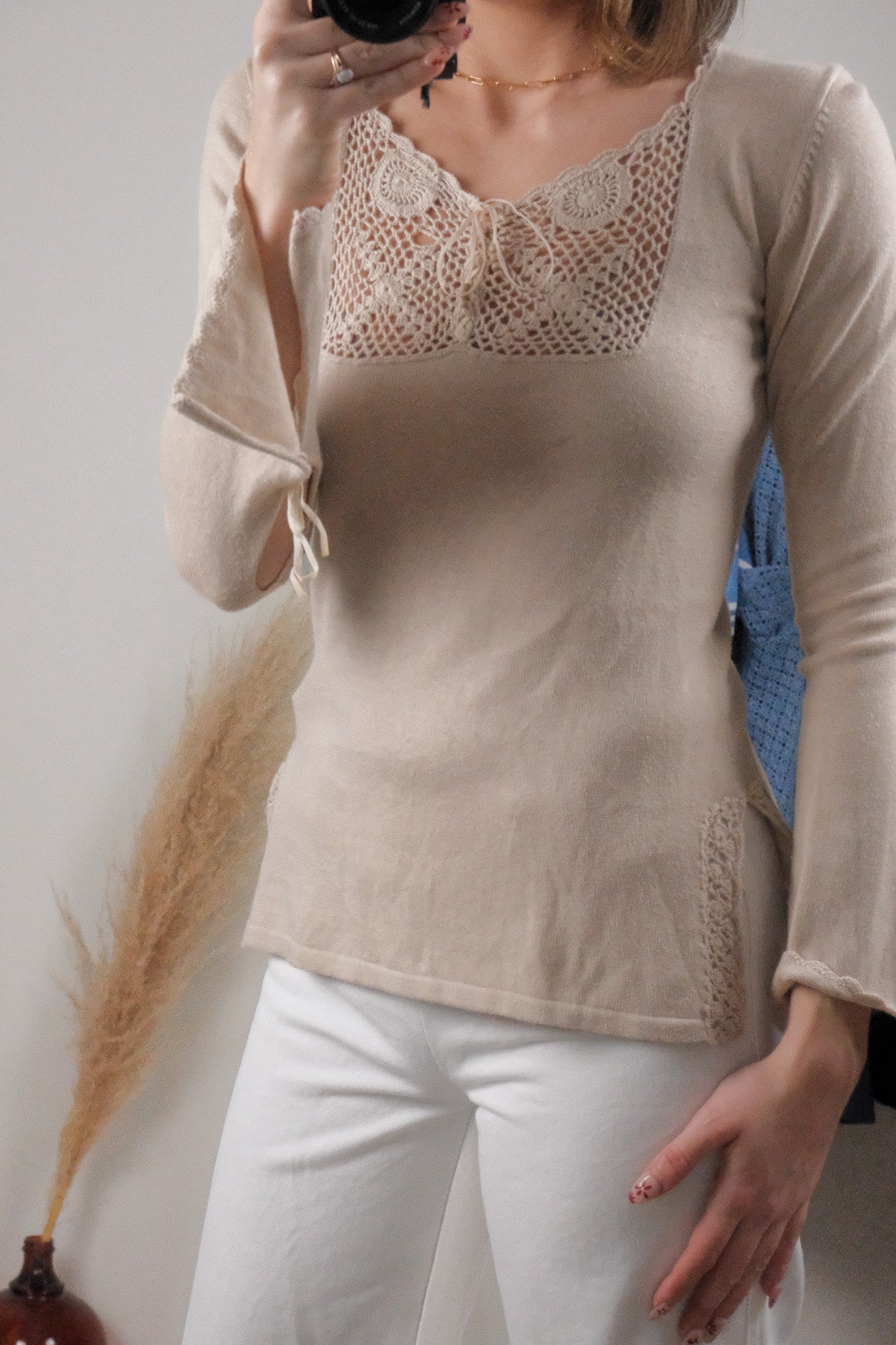 Vintage x Crochet Detail Top (XS/S)