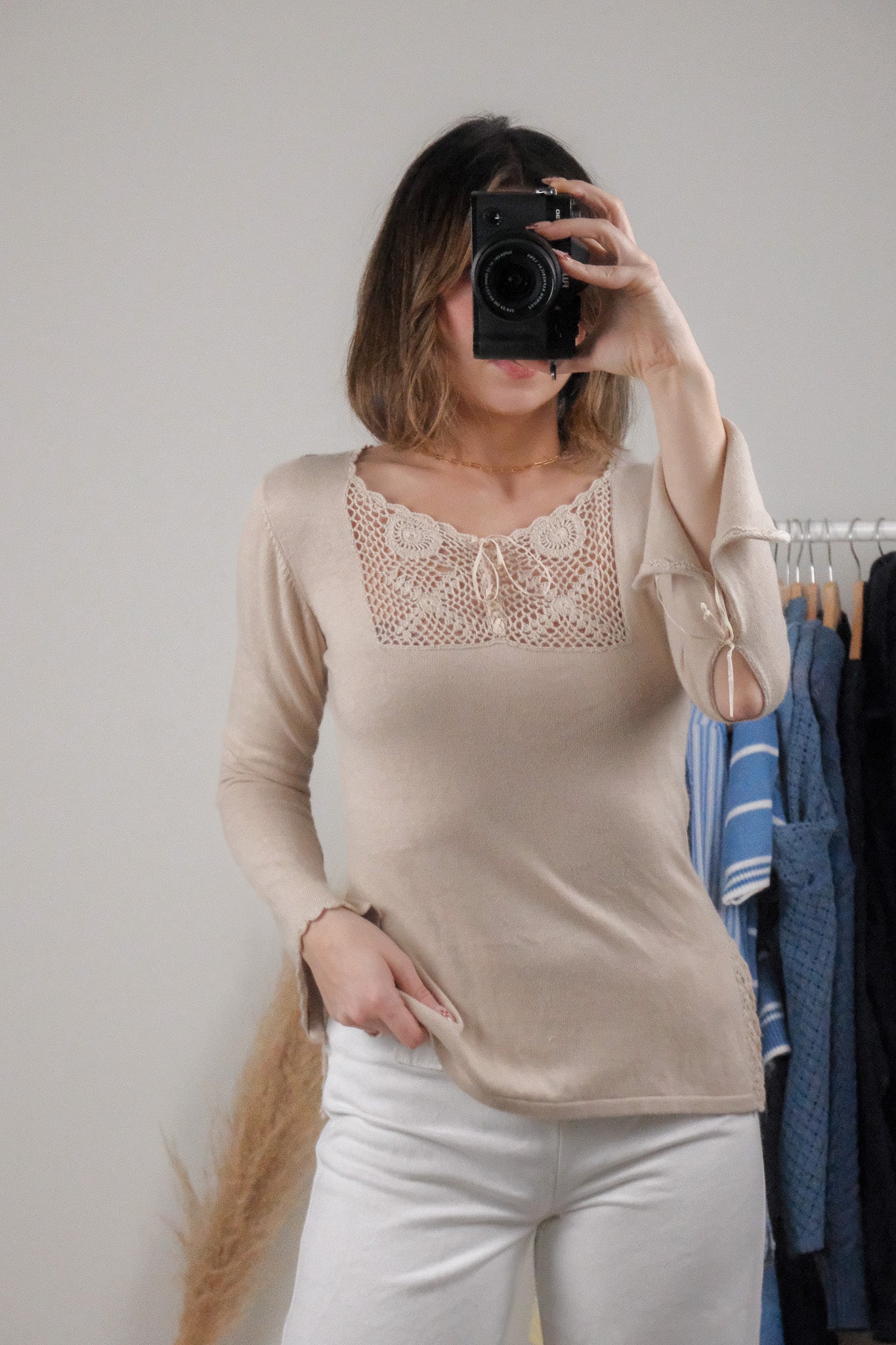 Vintage x Crochet Detail Top (XS/S)