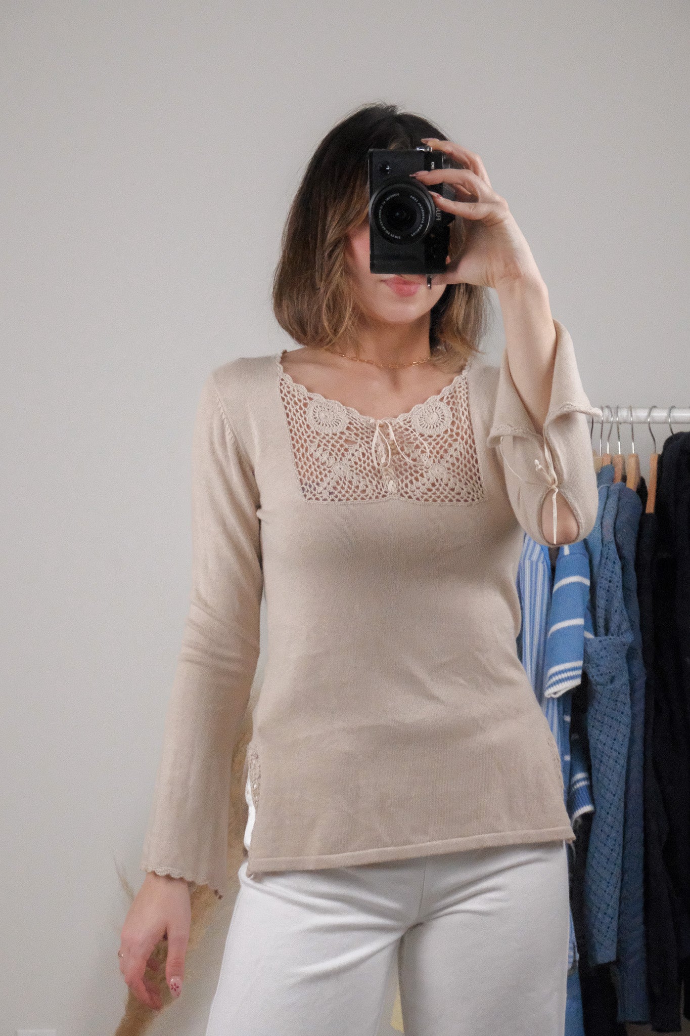 Vintage x Crochet Detail Top (XS/S)