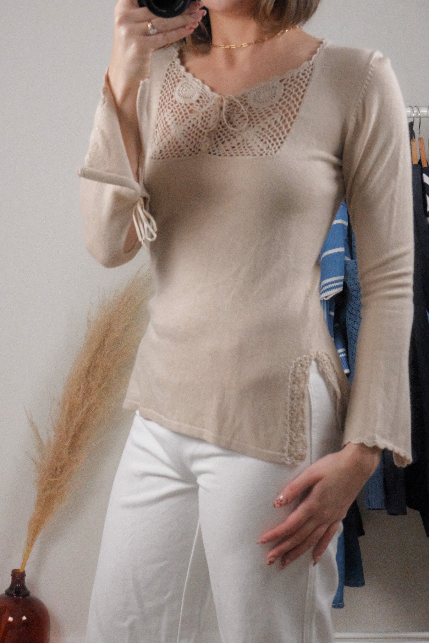 Vintage x Crochet Detail Top (XS/S)