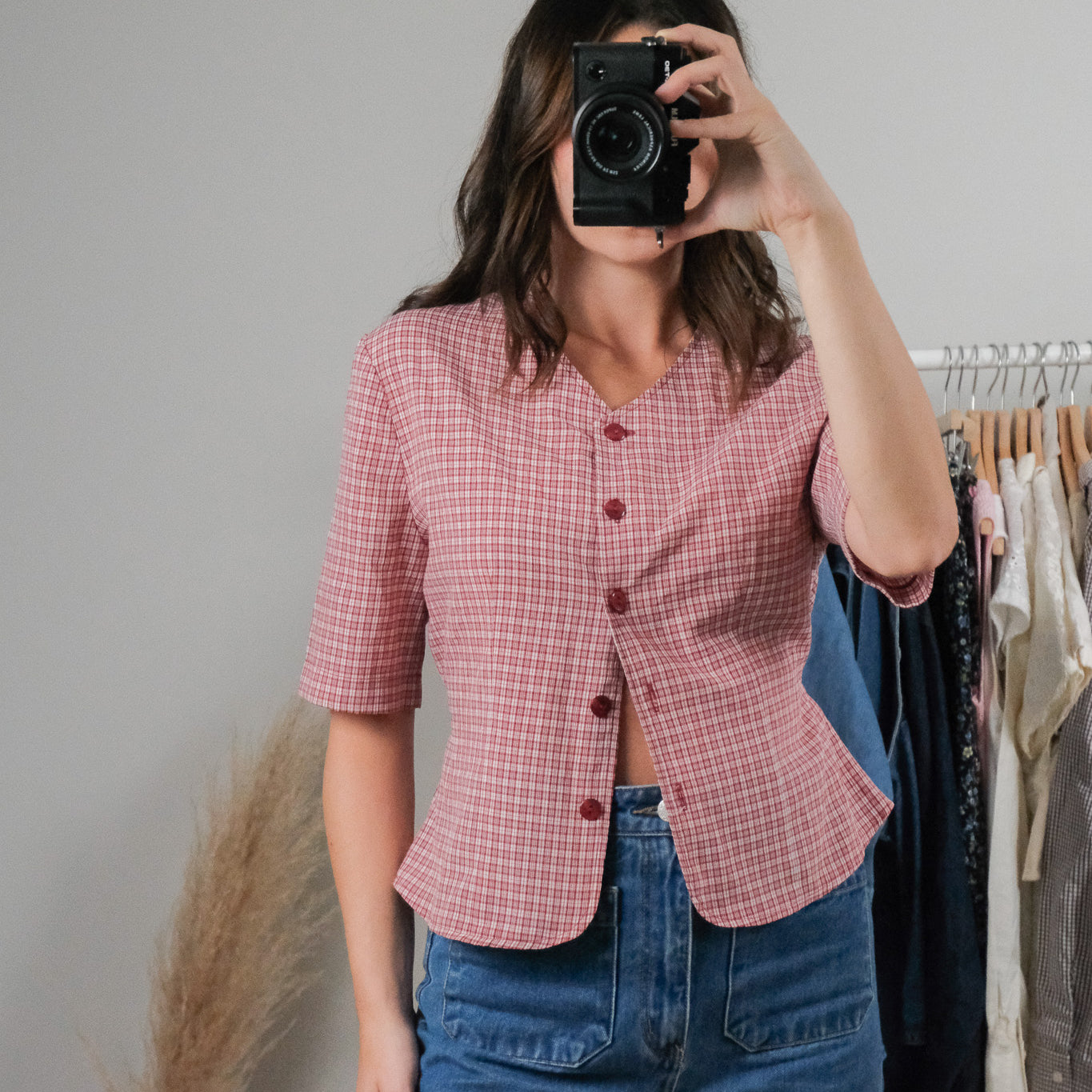 Vintage x Gingham Tie Up Blouse (4/6)
