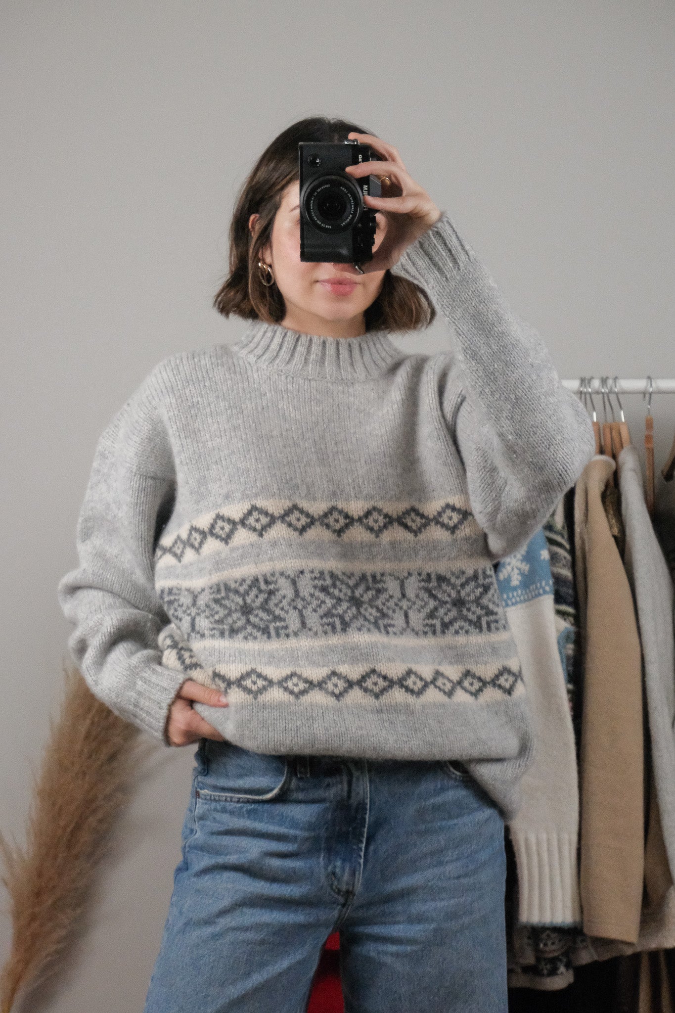 Vintage x Wool Patterned Chunky Knit (L)