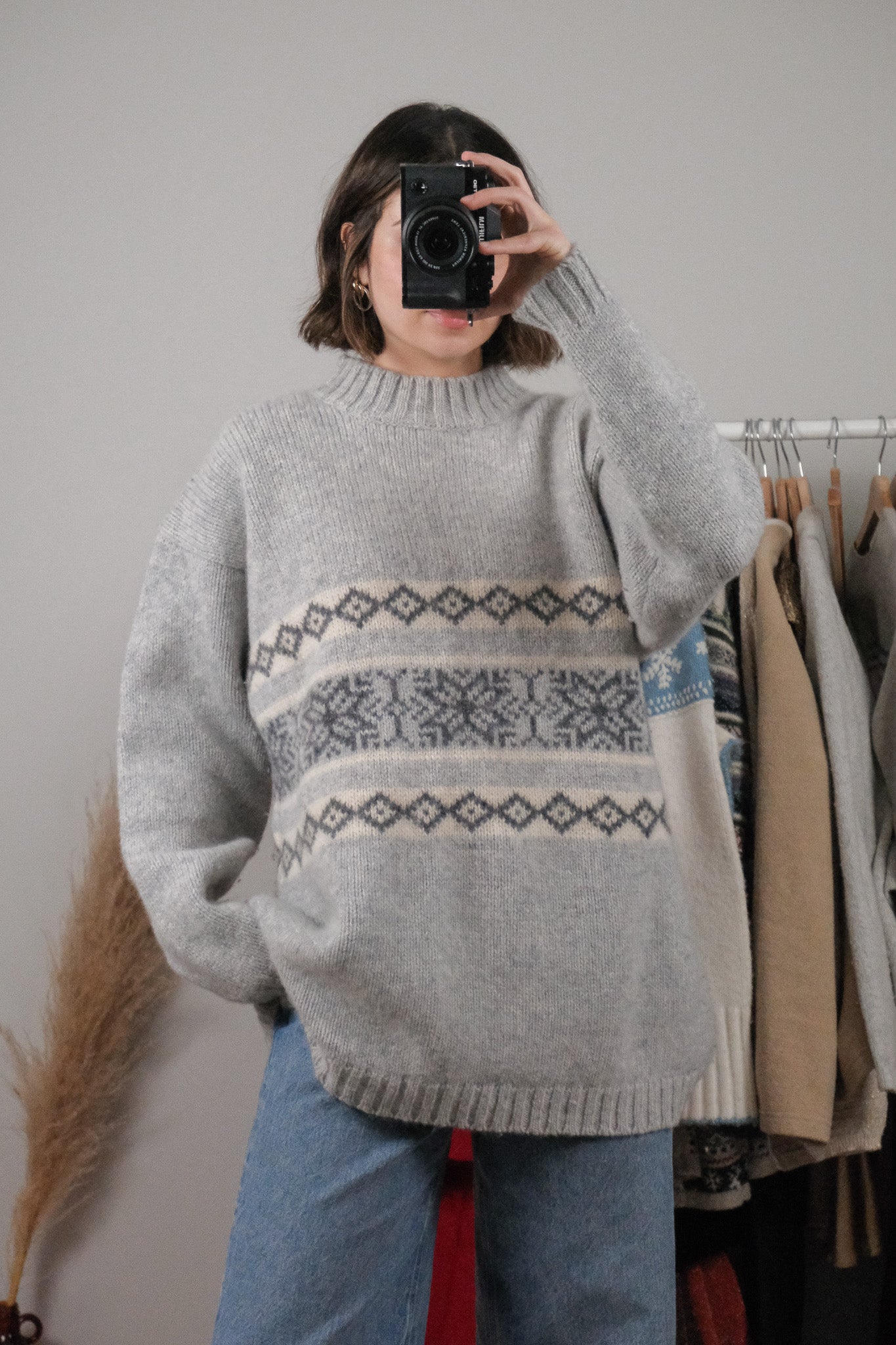 Vintage x Wool Patterned Chunky Knit (L)