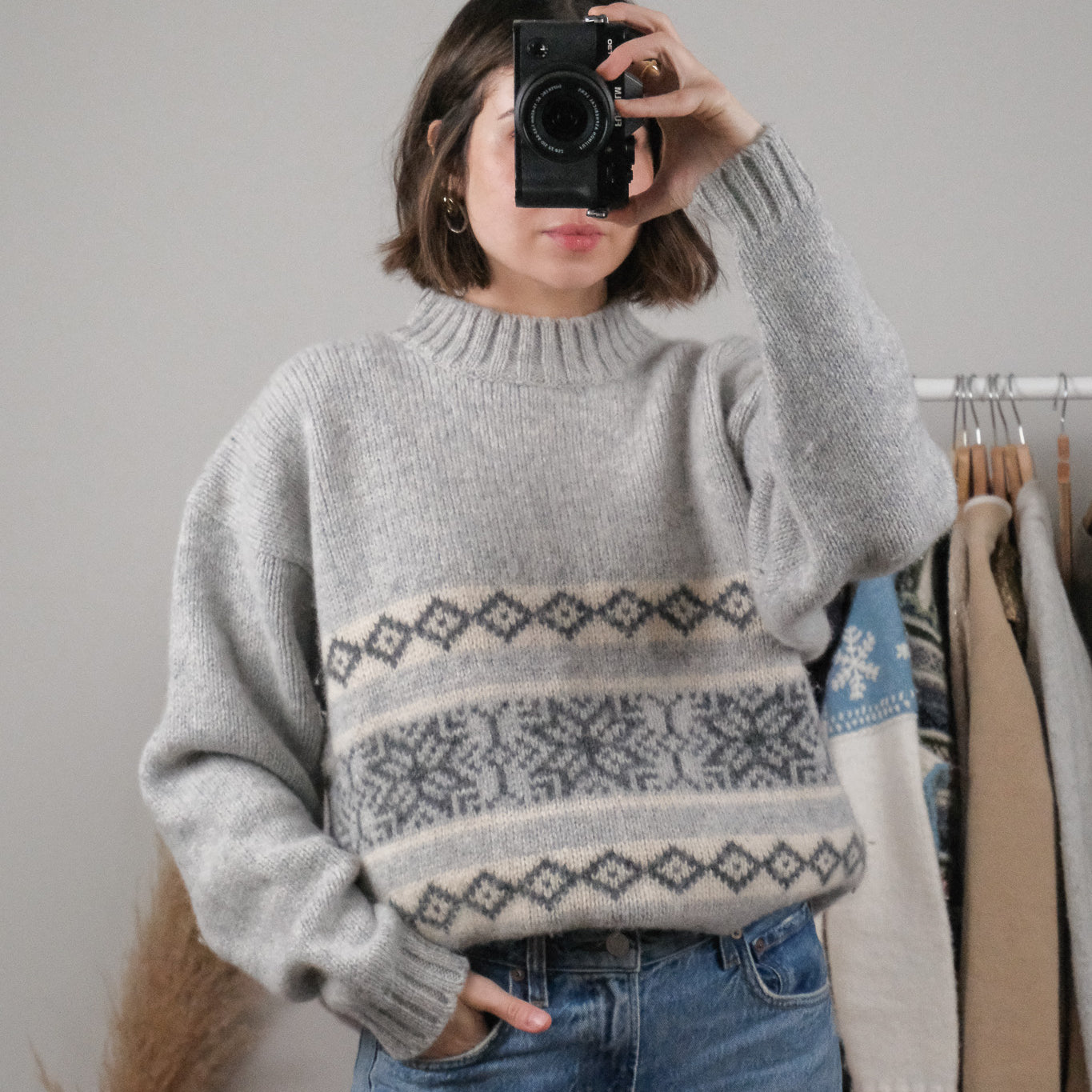 Vintage x Wool Patterned Chunky Knit (L)