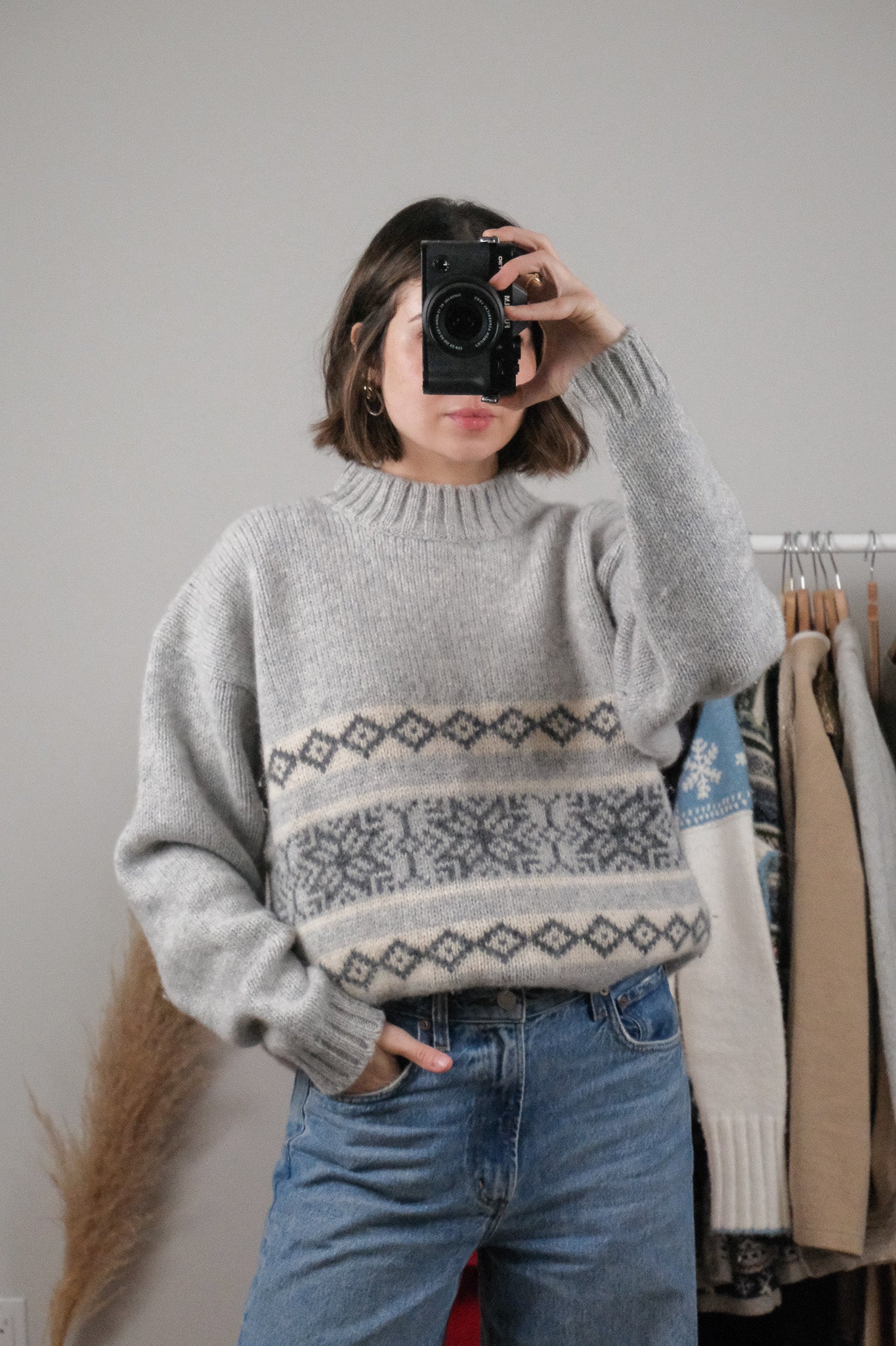 Vintage x Wool Patterned Chunky Knit (L)