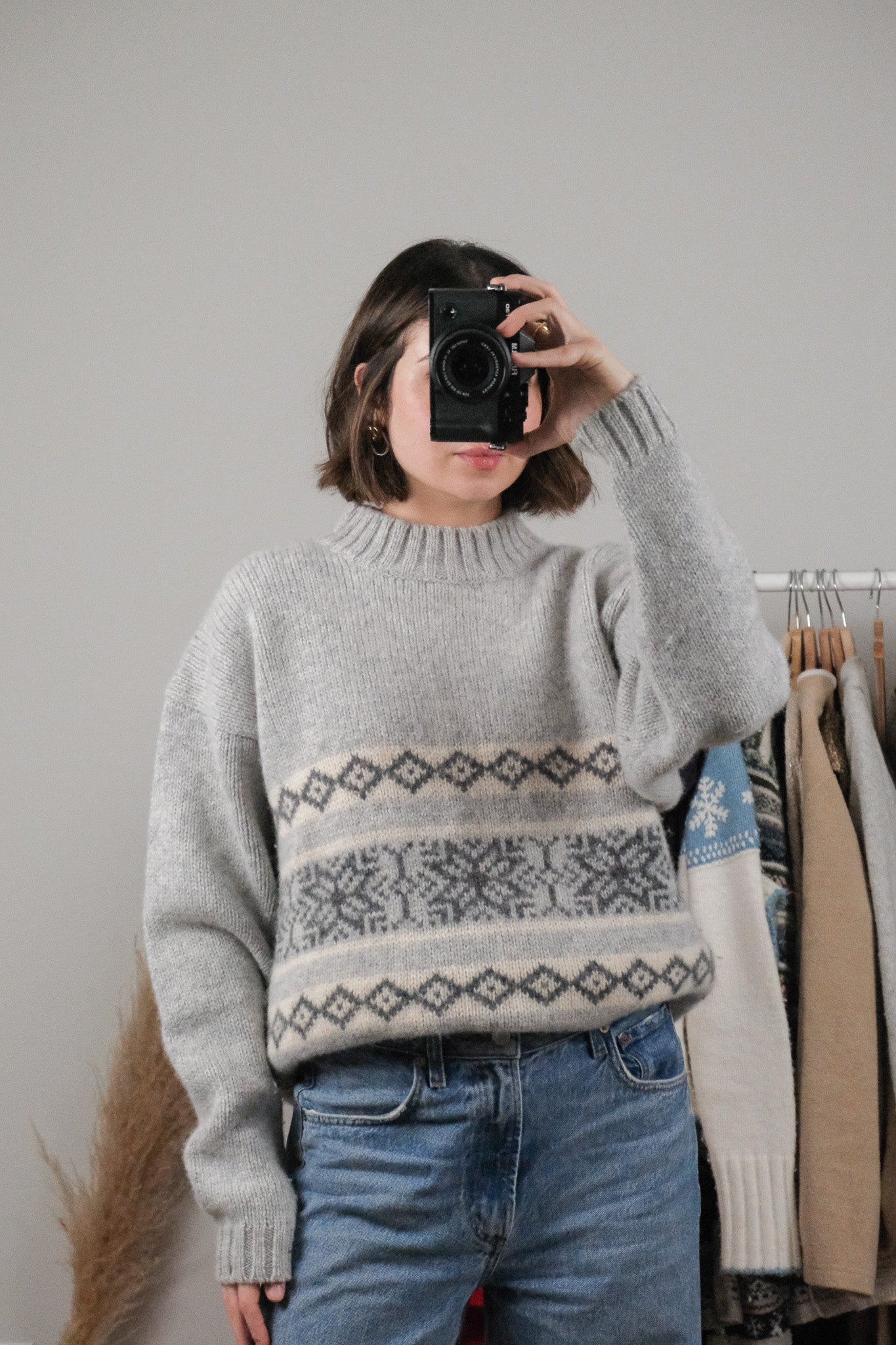 Vintage x Wool Patterned Chunky Knit (L)