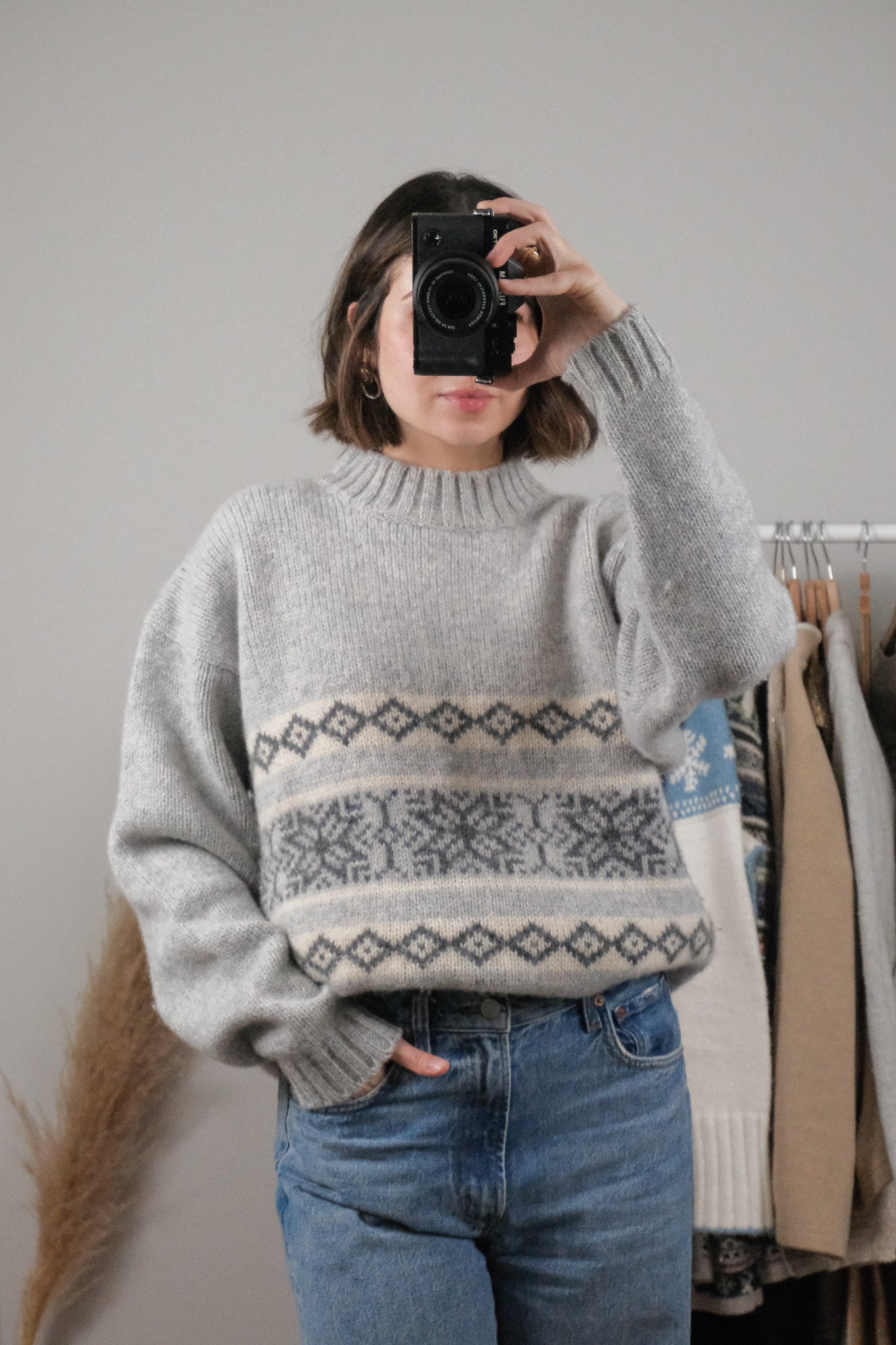 Vintage x Wool Patterned Chunky Knit (L)