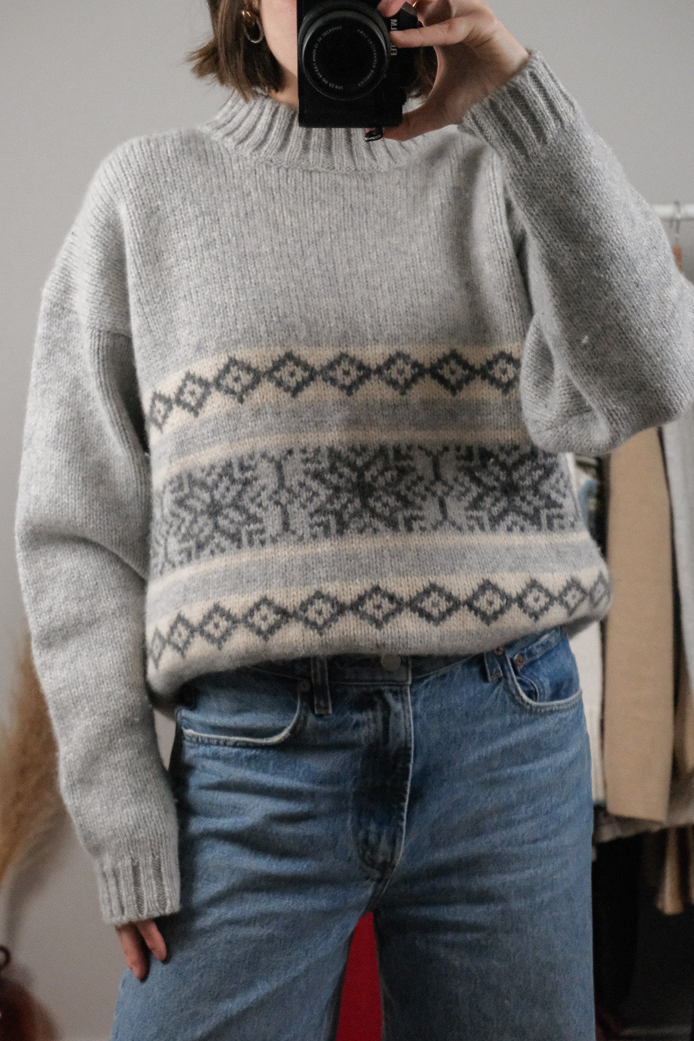 Vintage x Wool Patterned Chunky Knit (L)