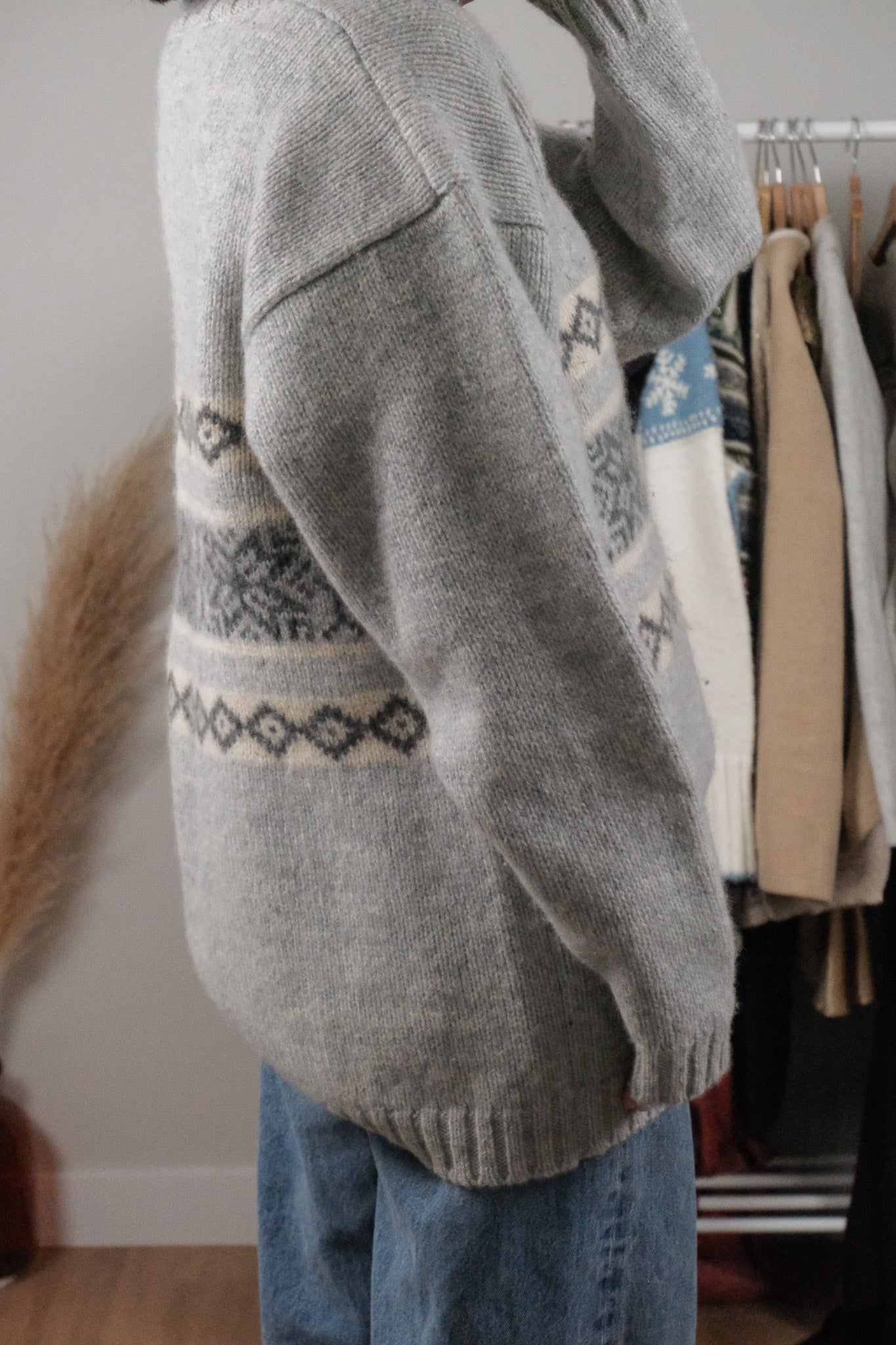Vintage x Wool Patterned Chunky Knit (L)