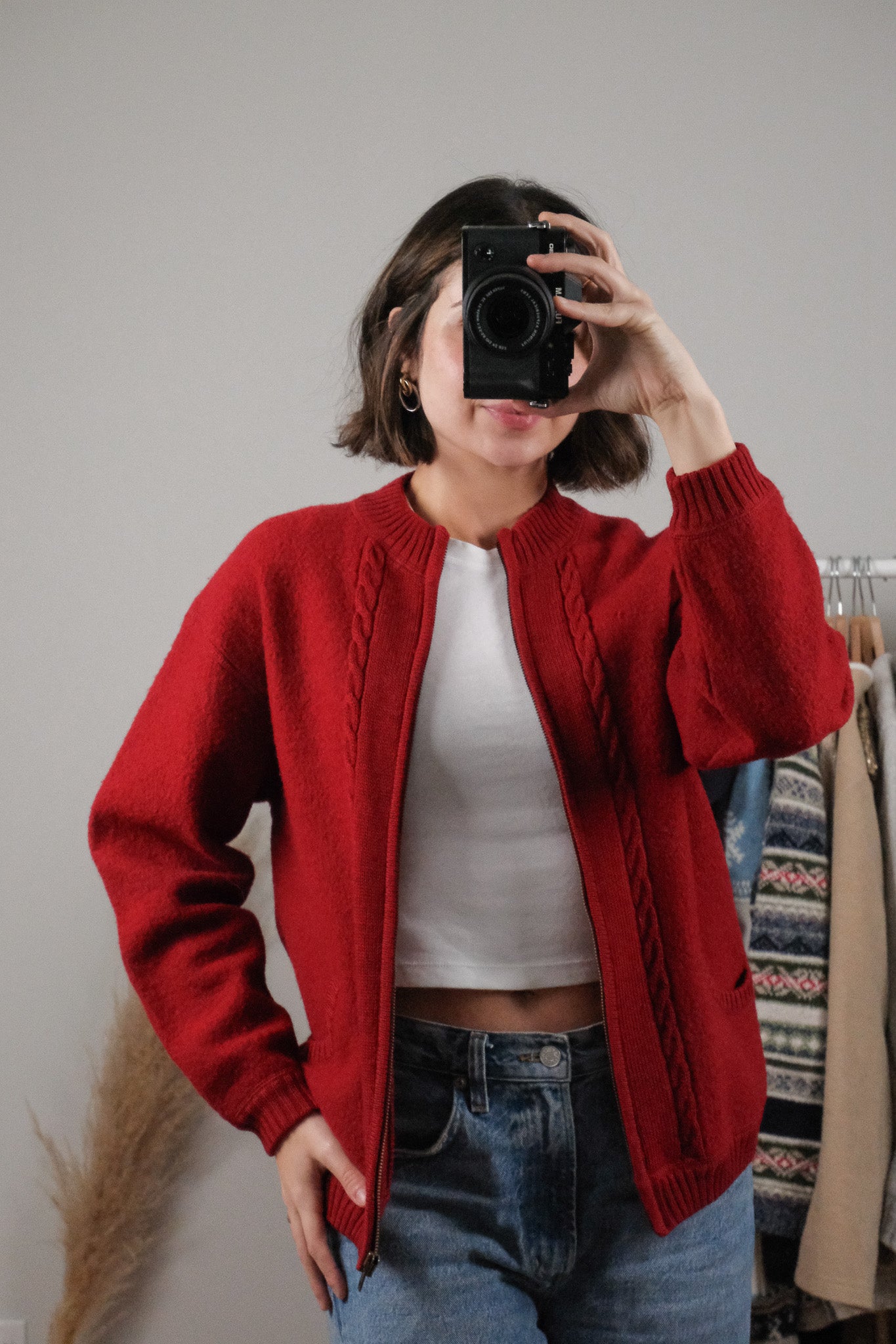 Vintage x Wool Zip Up Cardigan (S)