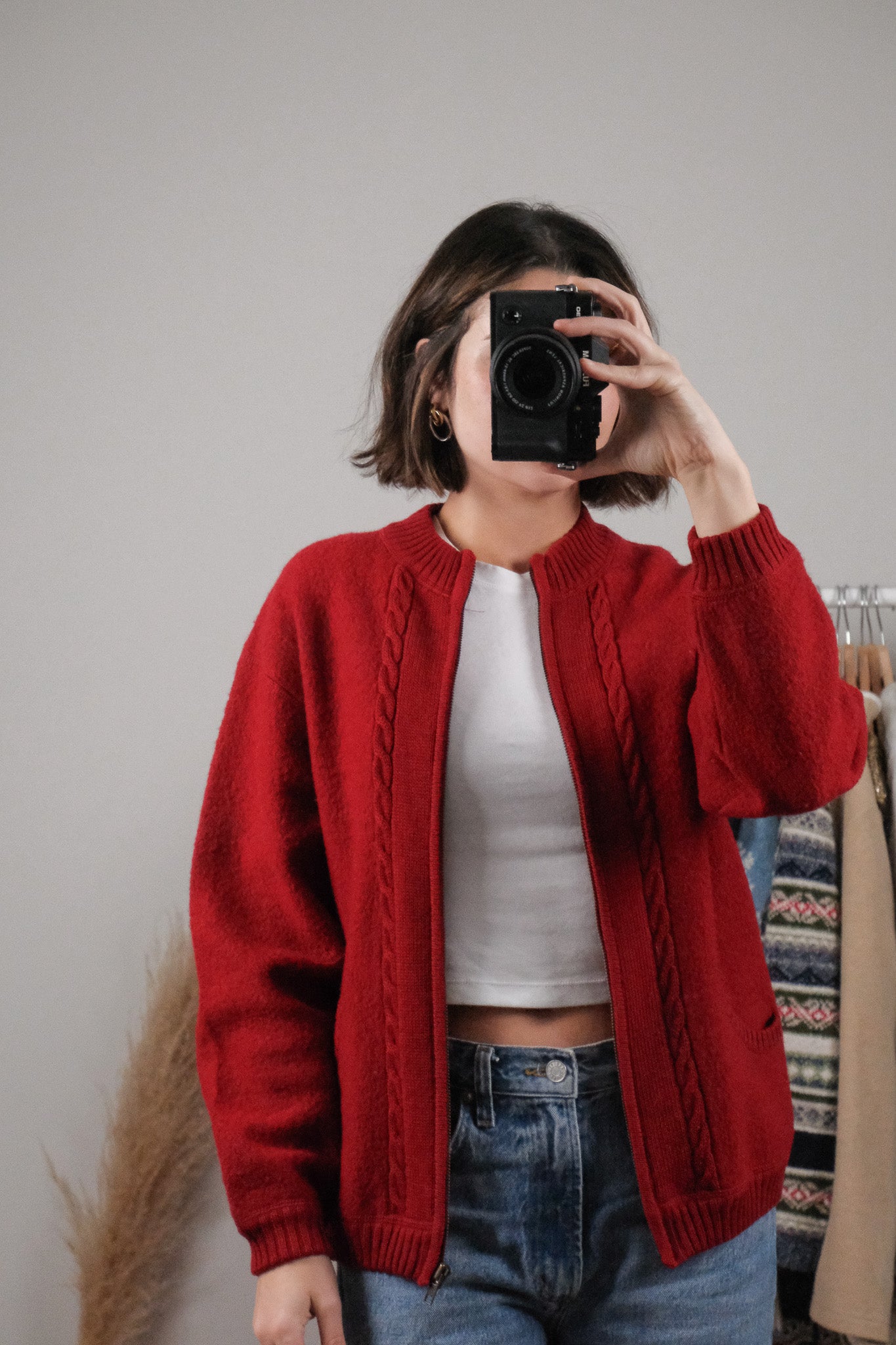 Vintage x Wool Zip Up Cardigan (S)