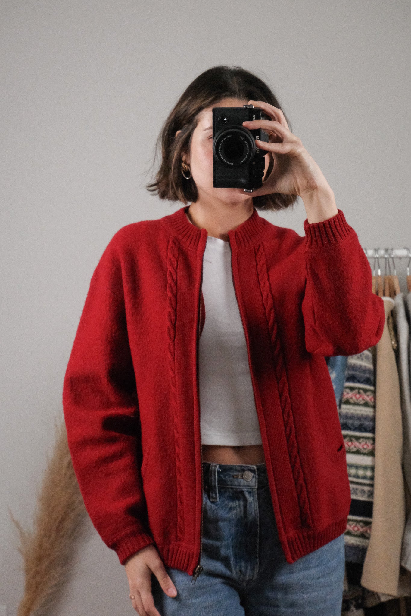 Vintage x Wool Zip Up Cardigan (S)