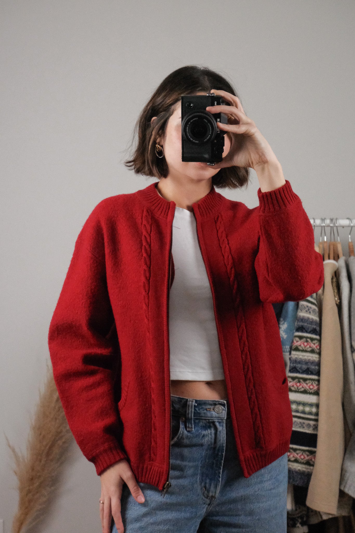 Vintage x Wool Zip Up Cardigan (S)