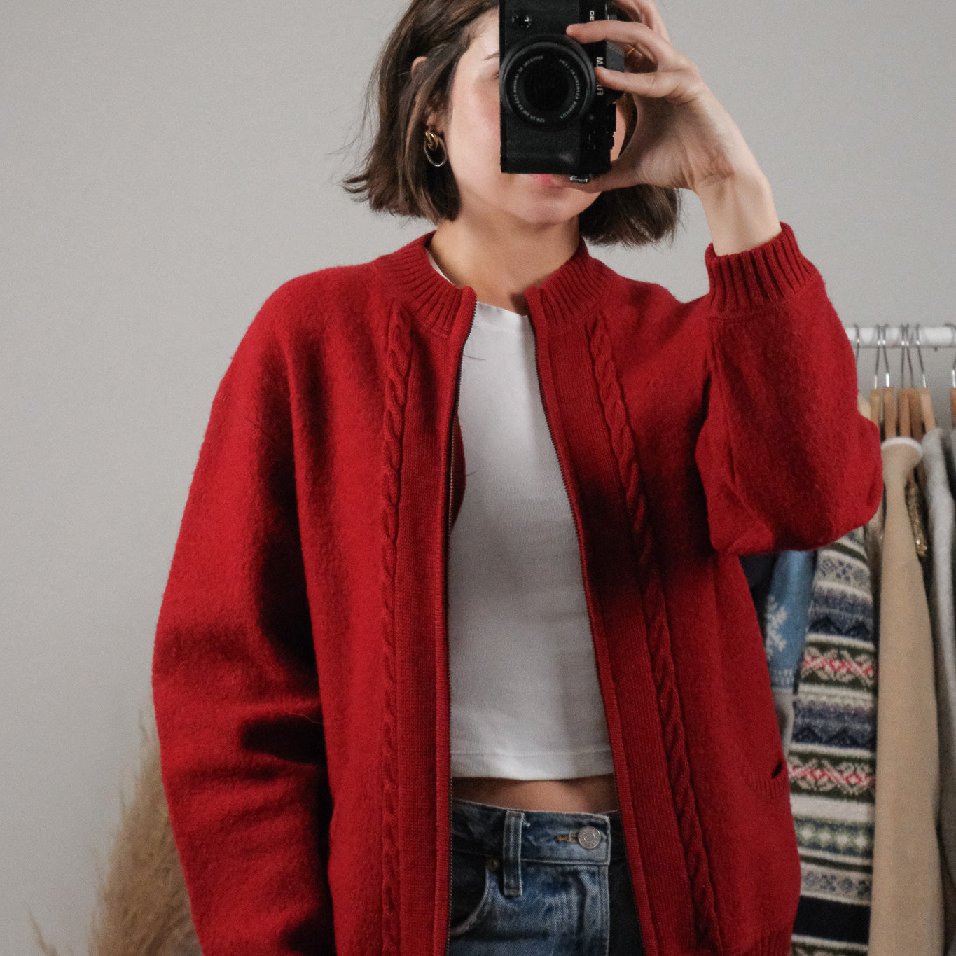 Vintage x Wool Zip Up Cardigan (S)