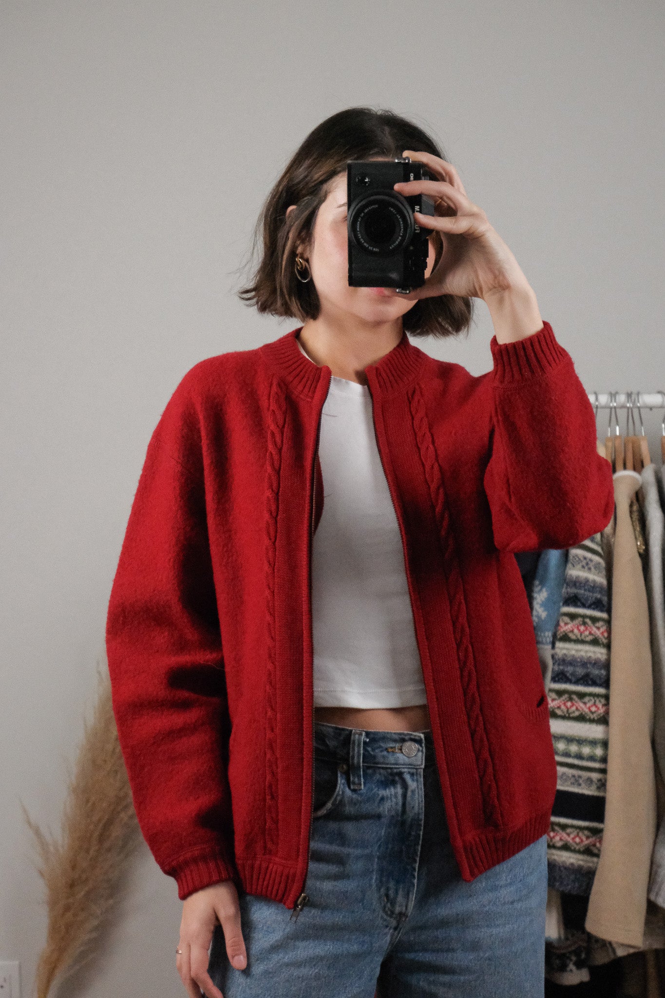 Vintage x Wool Zip Up Cardigan (S)