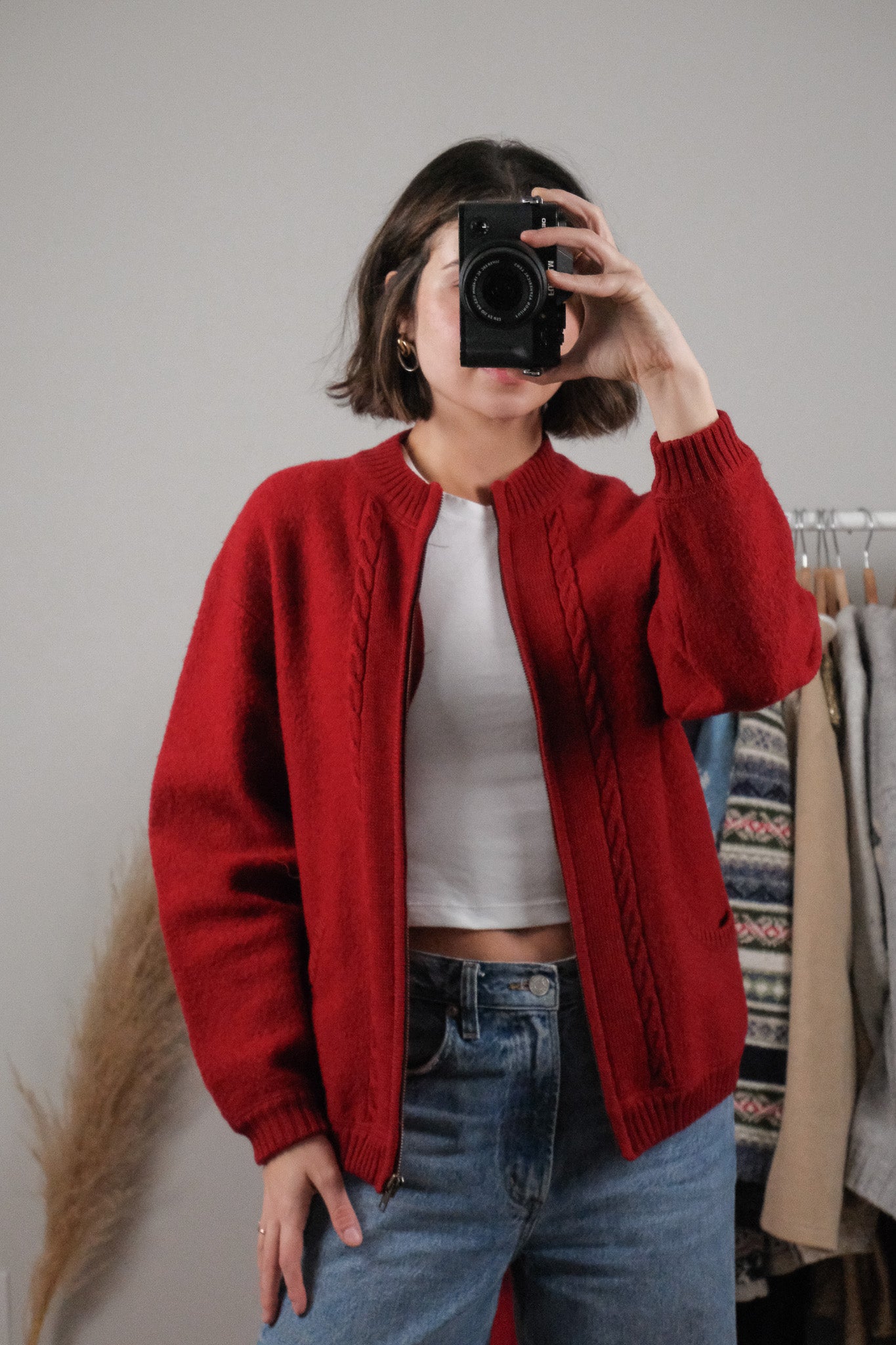 Vintage x Wool Zip Up Cardigan (S)