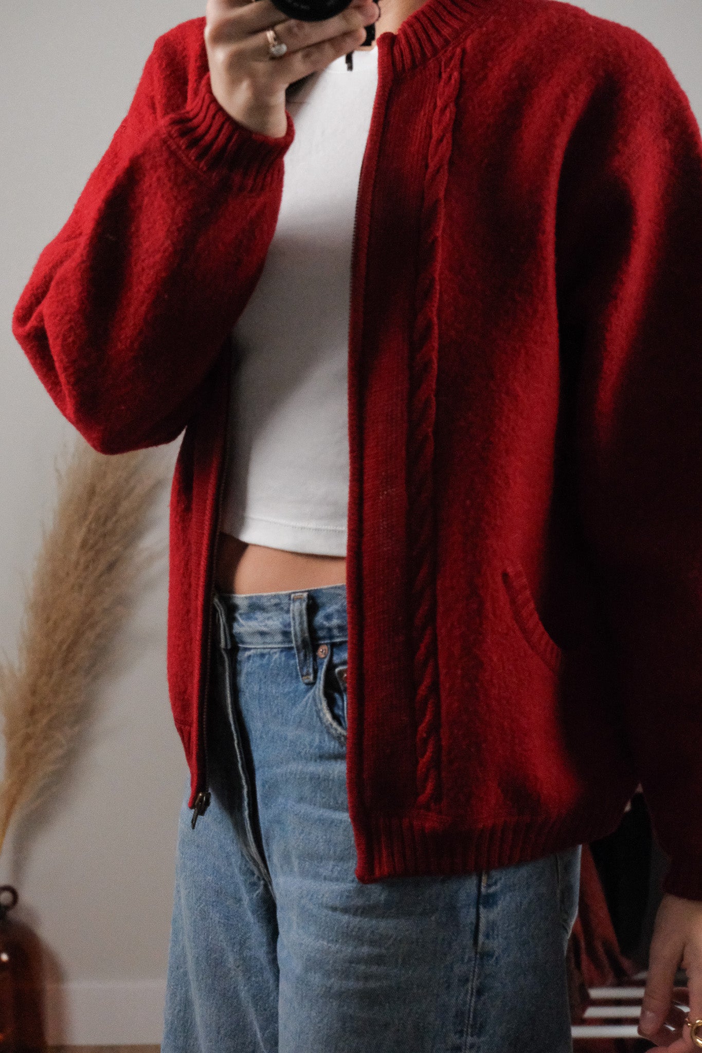 Vintage x Wool Zip Up Cardigan (S)