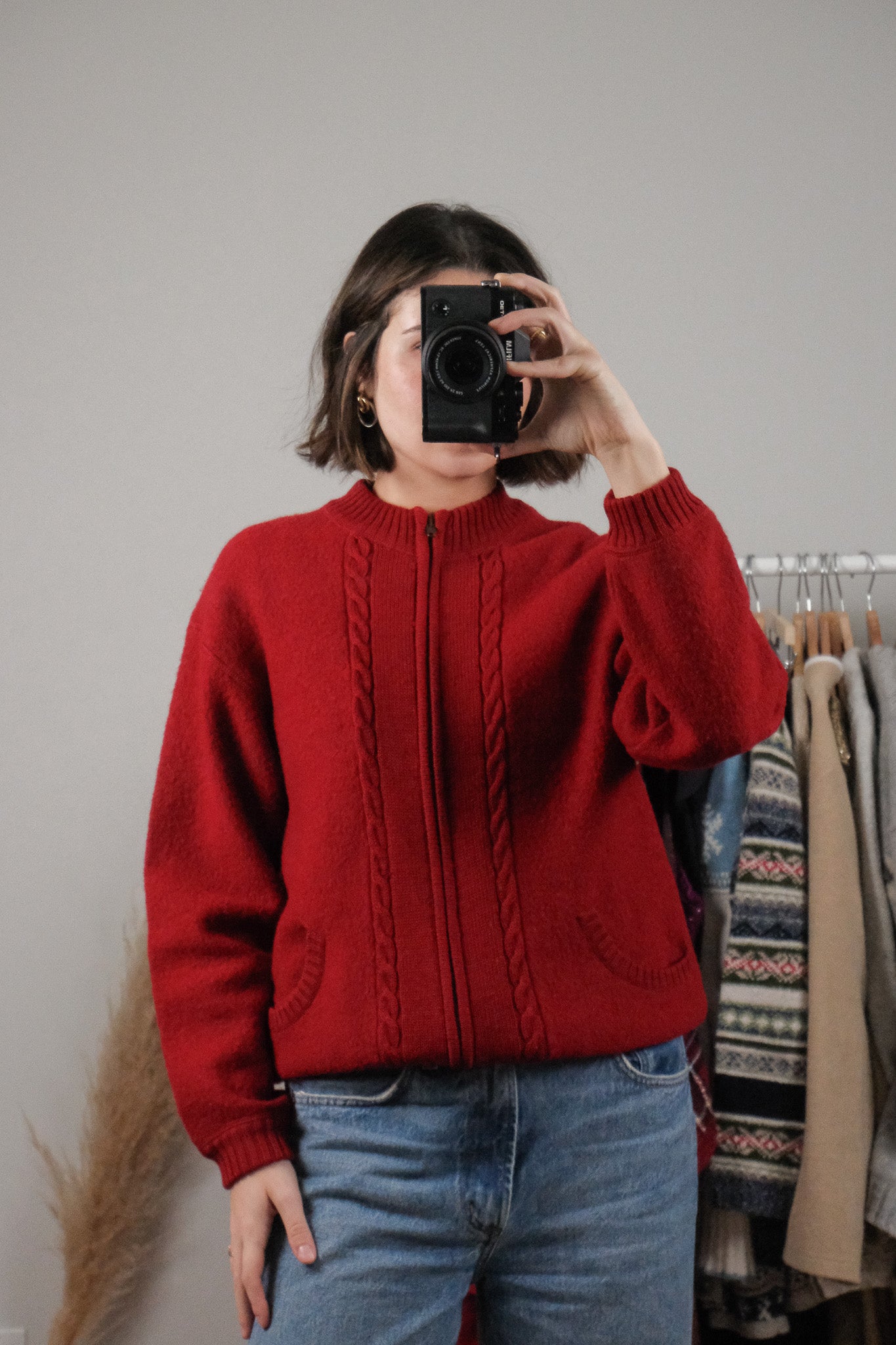 Vintage x Wool Zip Up Cardigan (S)