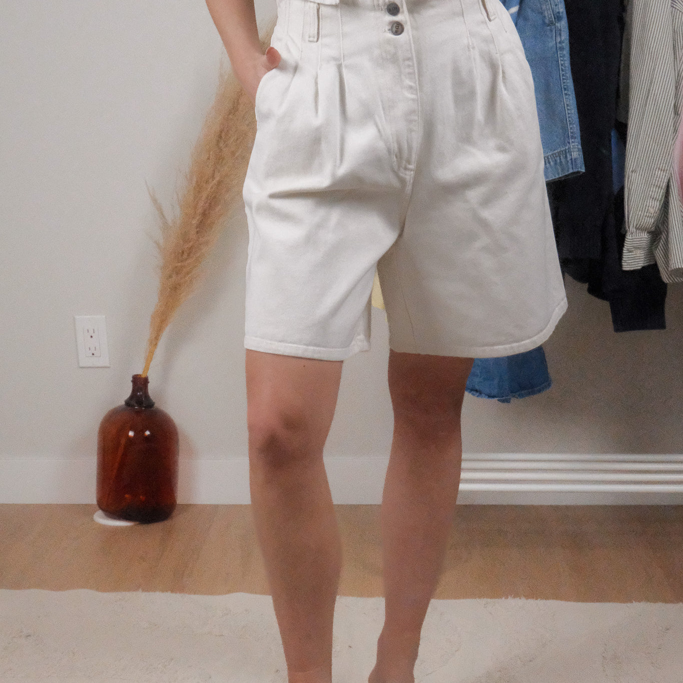 Made in USA x Vintage x Cotton Pleated Jorts (L)