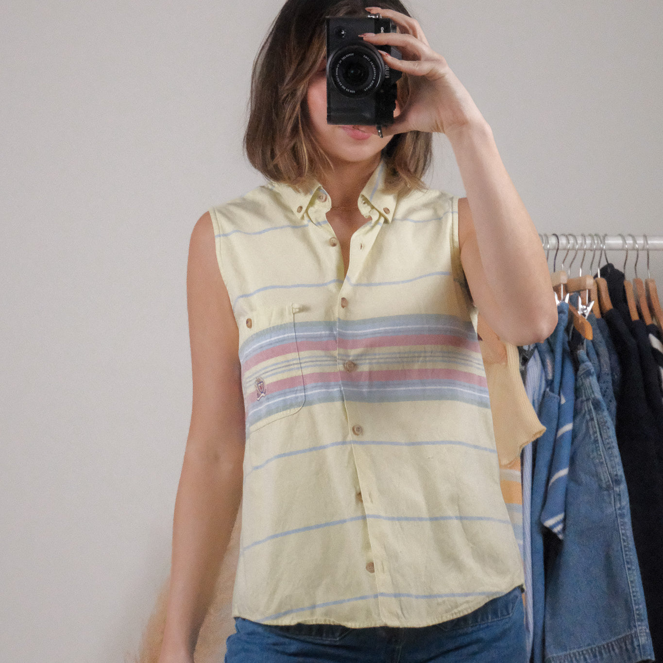Vintage x Cotton Striped Tank Top (M)