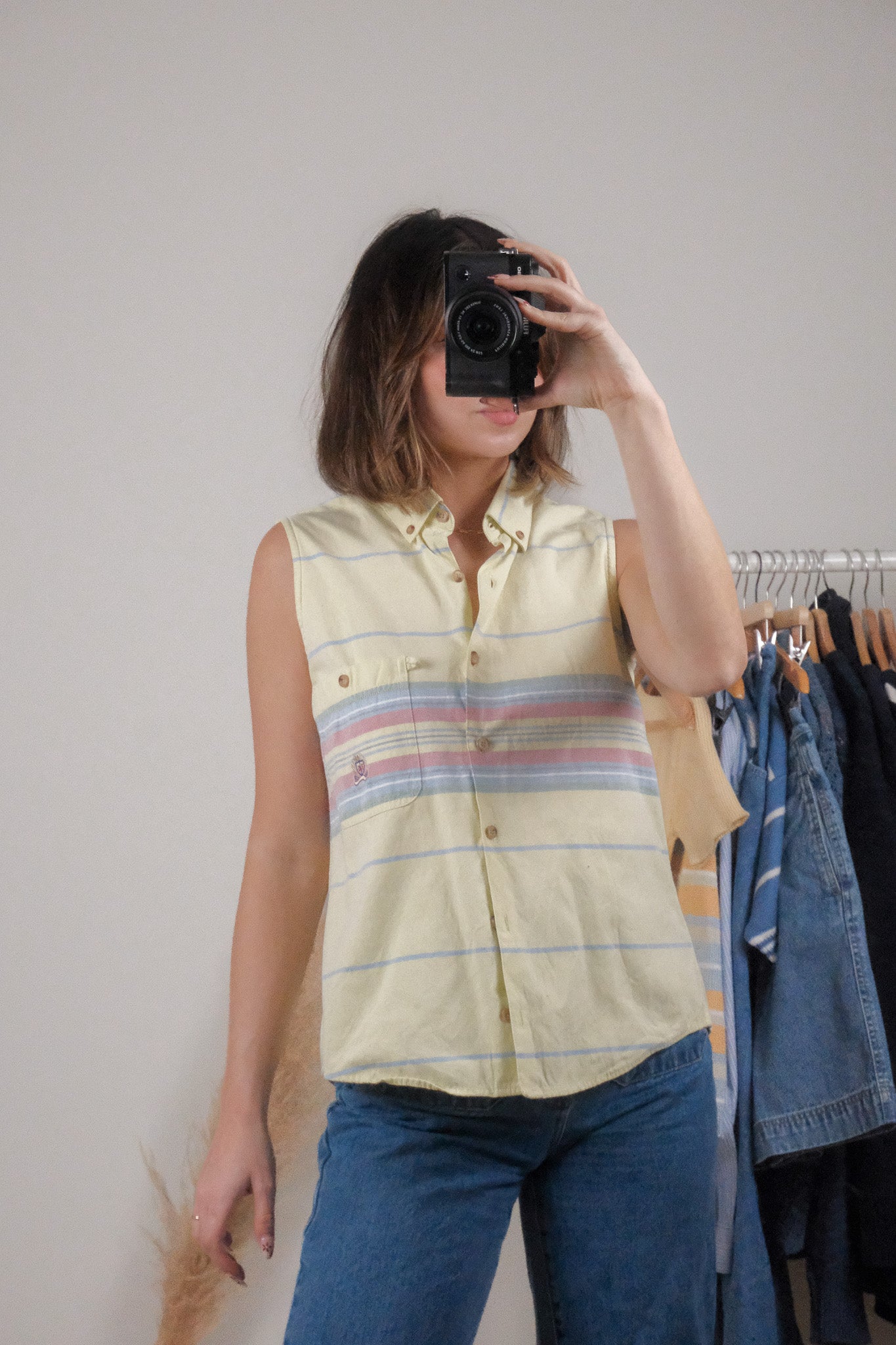 Vintage x Cotton Striped Tank Top (M)