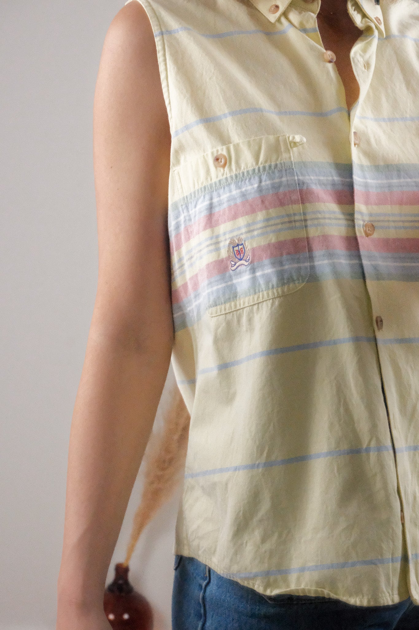 Vintage x Cotton Striped Tank Top (M)