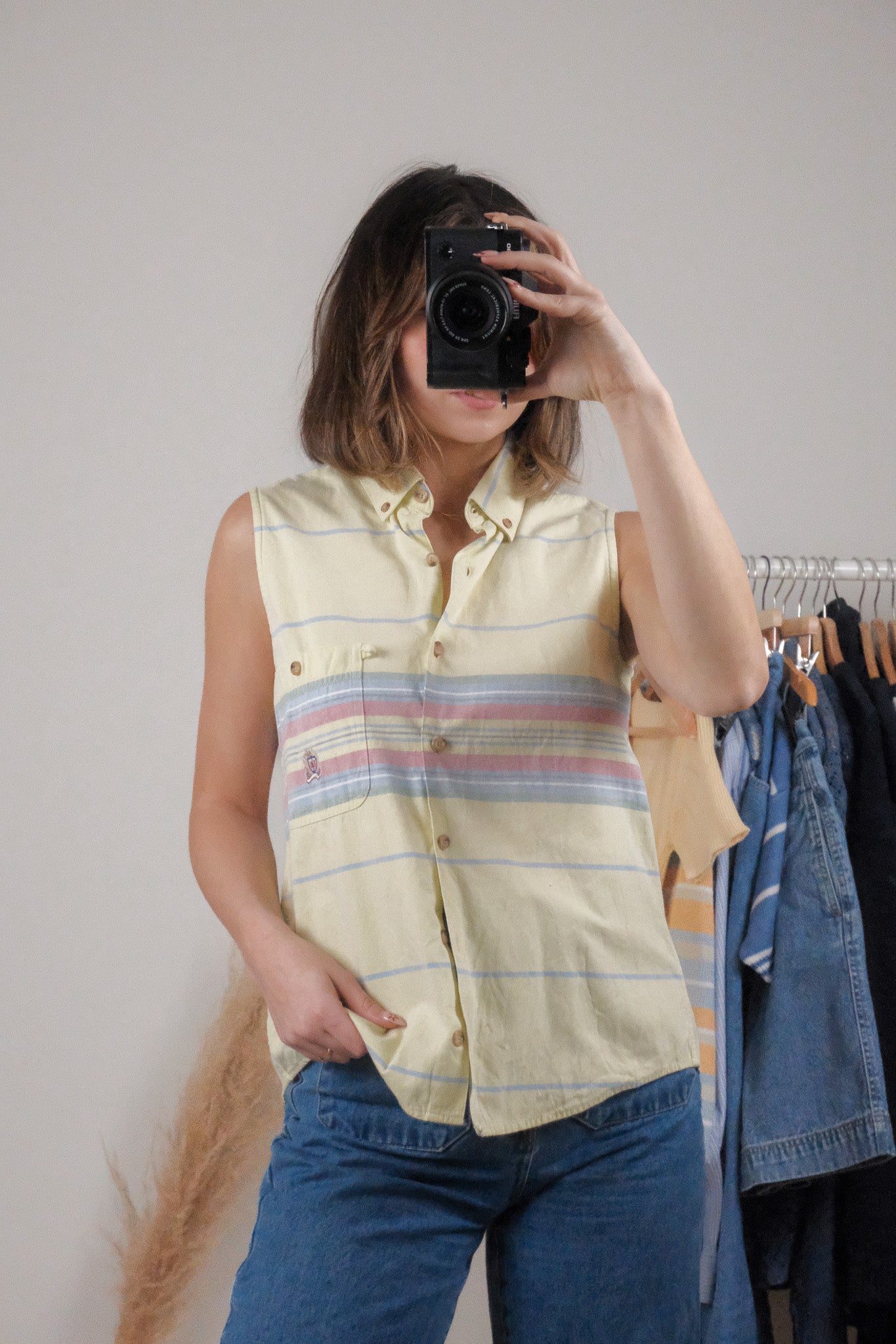Vintage x Cotton Striped Tank Top (M)