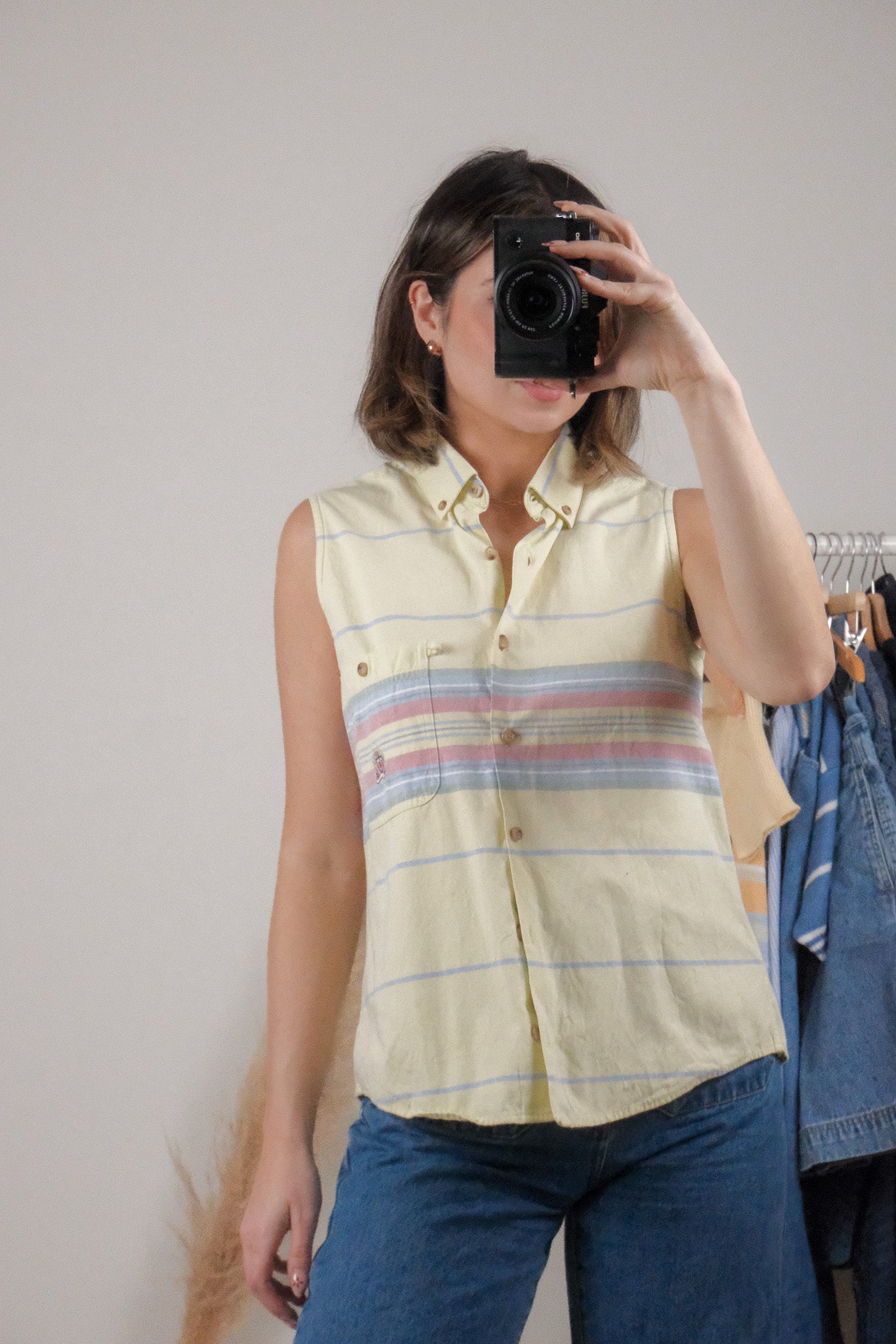 Vintage x Cotton Striped Tank Top (M)