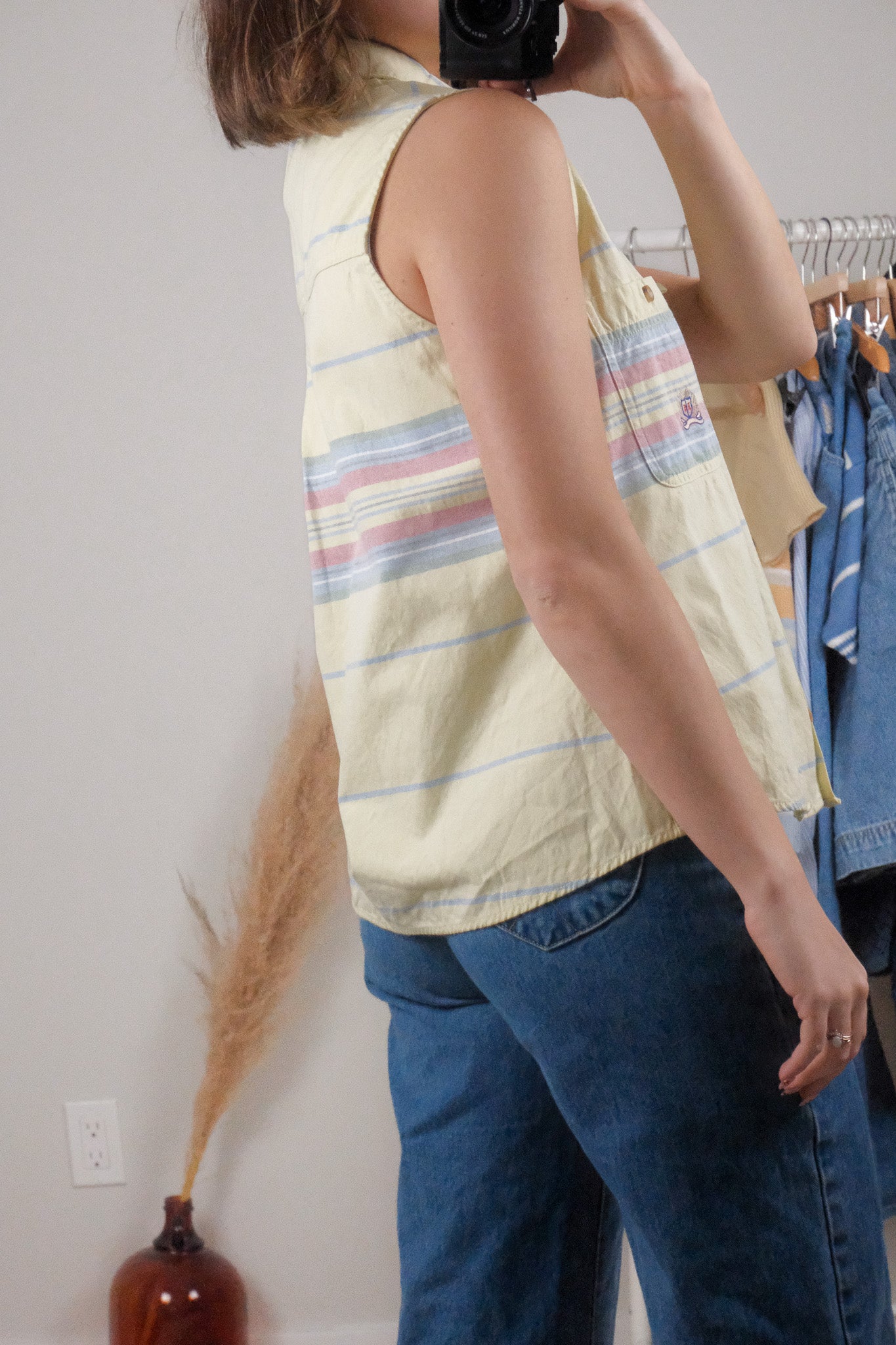 Vintage x Cotton Striped Tank Top (M)