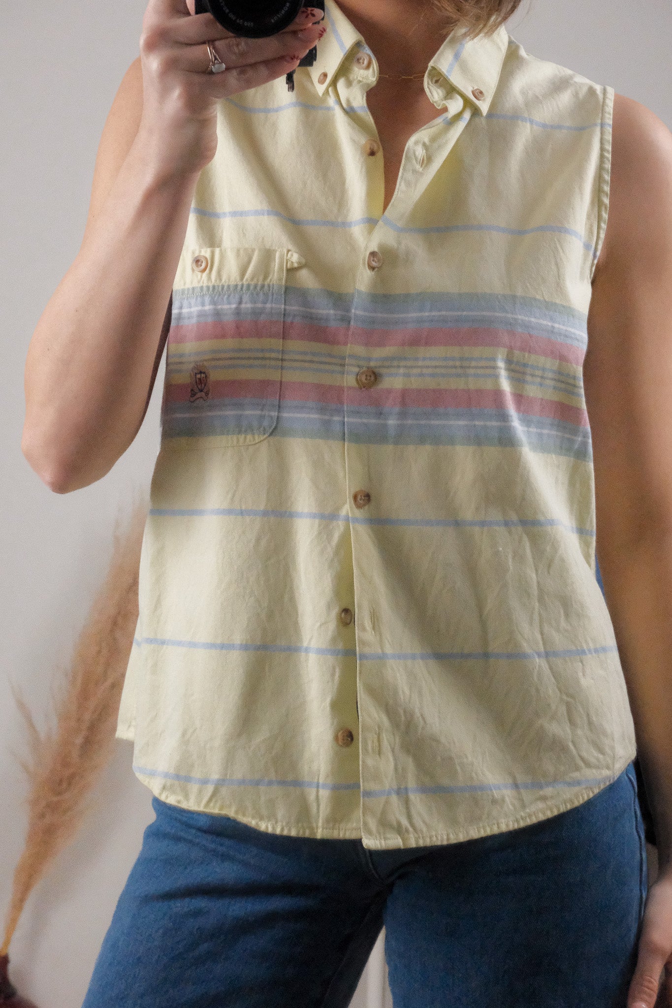 Vintage x Cotton Striped Tank Top (M)