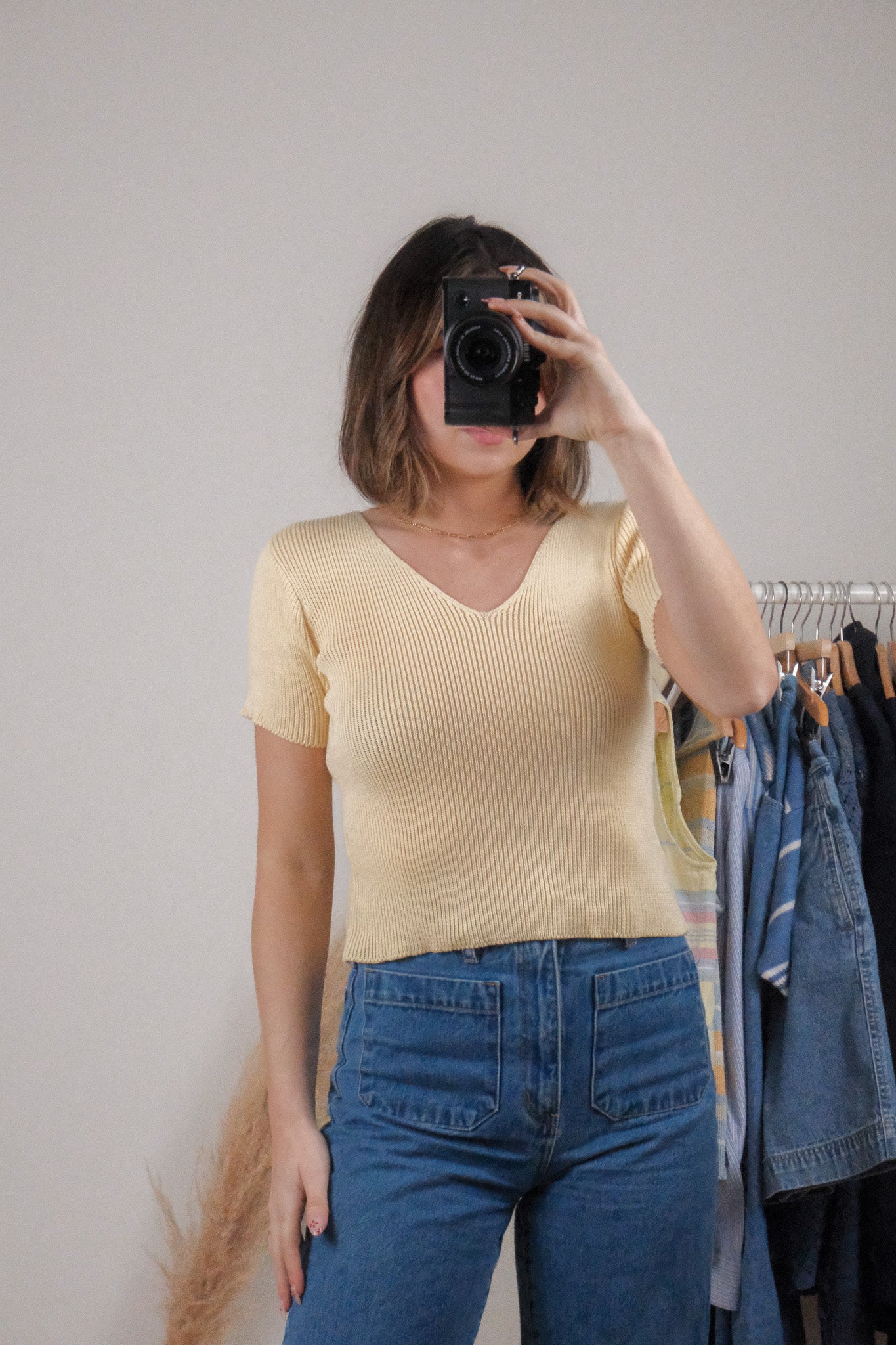 Vintage x Cotton Short Sleeve Knit Top (S)