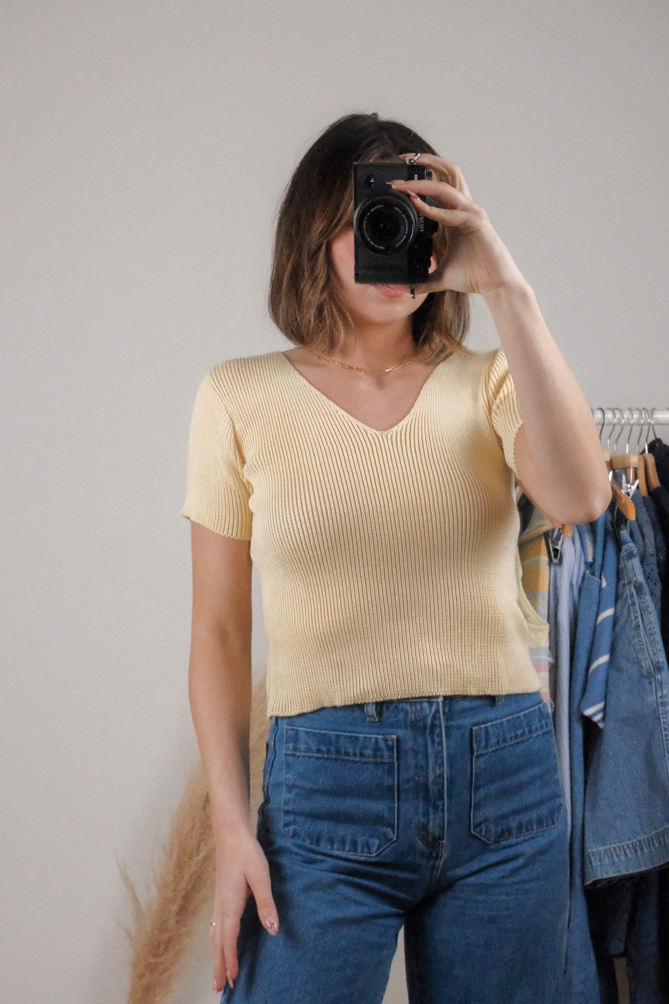 Vintage x Cotton Short Sleeve Knit Top (S)