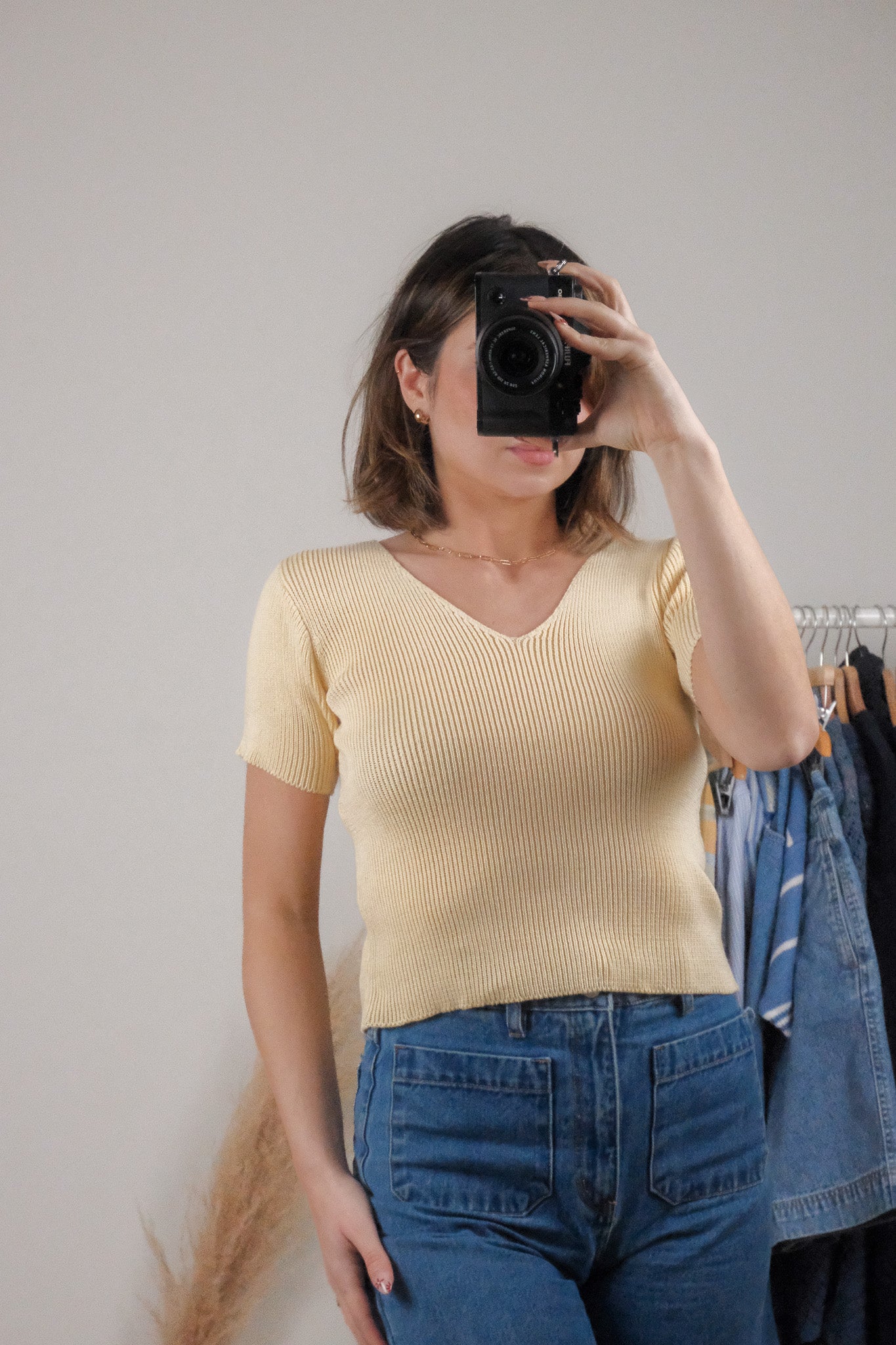 Vintage x Cotton Short Sleeve Knit Top (S)