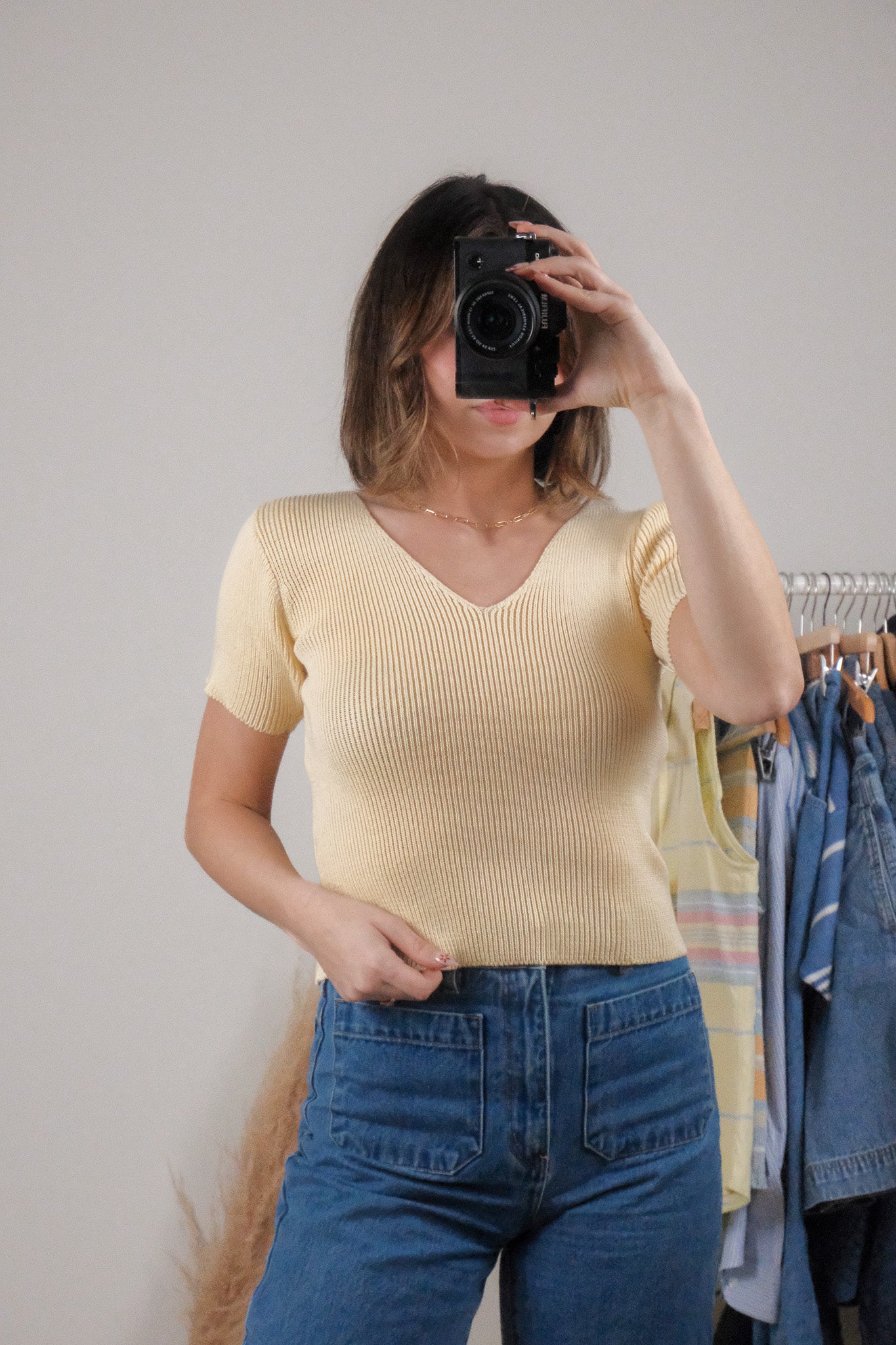 Vintage x Cotton Short Sleeve Knit Top (S)