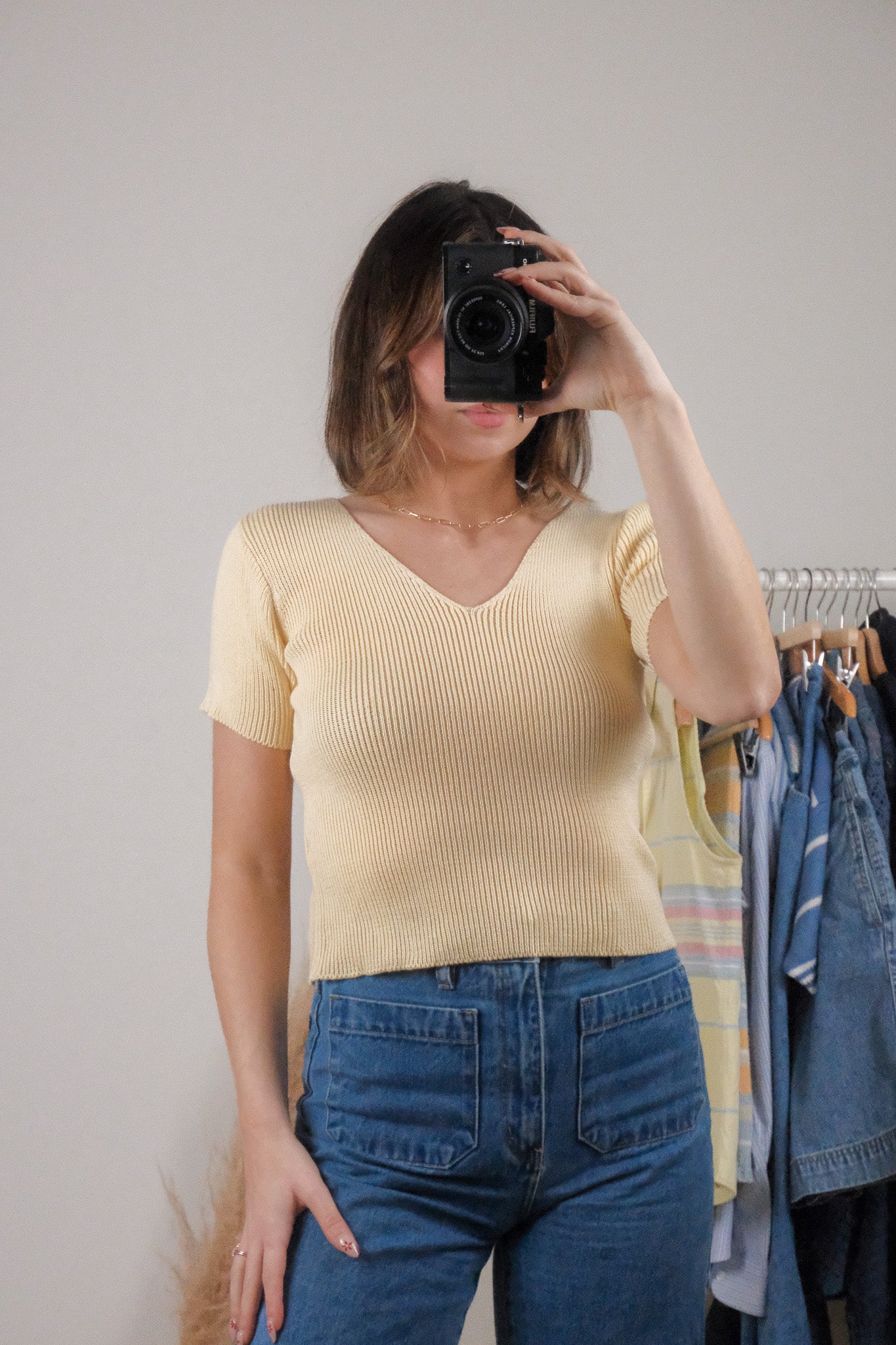 Vintage x Cotton Short Sleeve Knit Top (S)