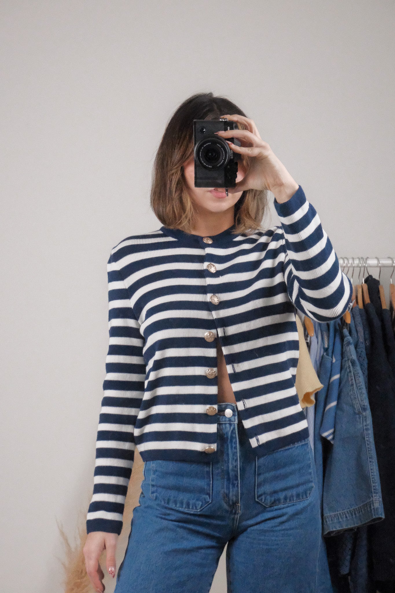 Modern x Sezane x Striped Cotton Cardigan (XS/S)